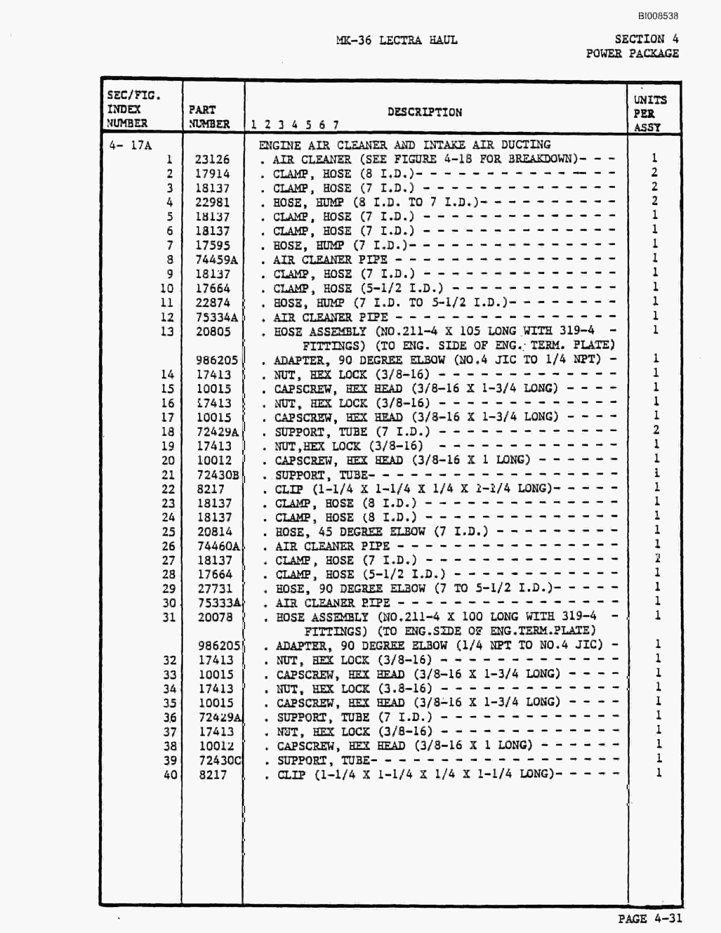 Bucyrus Mark 36 Illustrated Parts Catalog BI008538-2