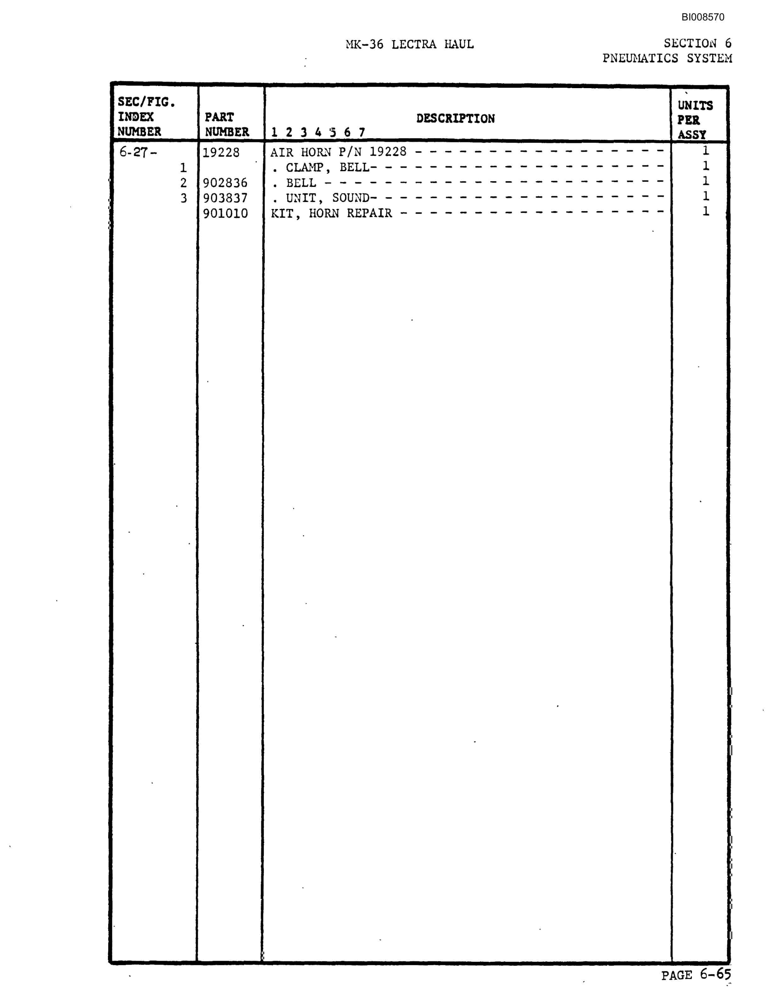 Bucyrus Mark 36 Illustrated Parts Catalog BI008570-5
