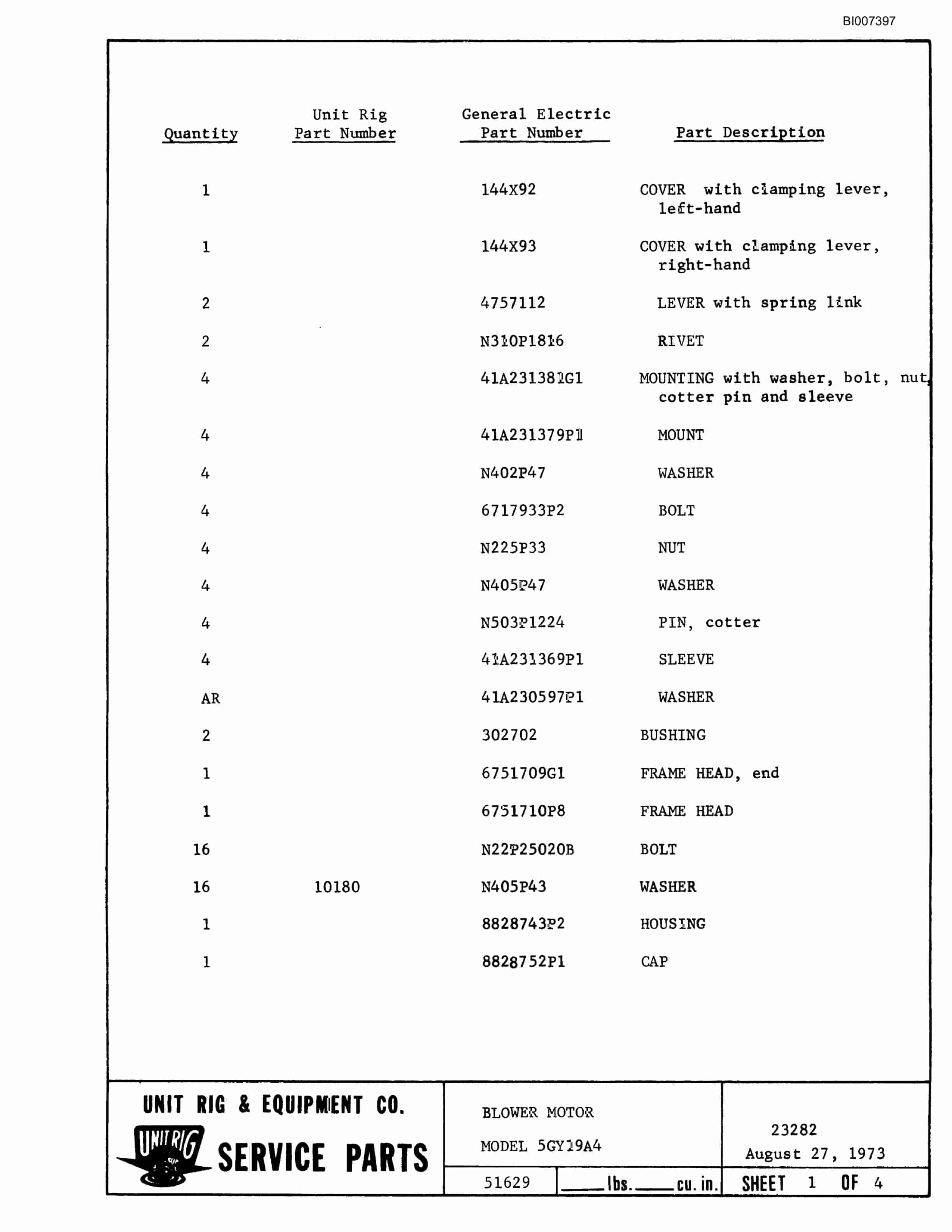 Bucyrus Mark 36 Parts Catalog BI007397-5