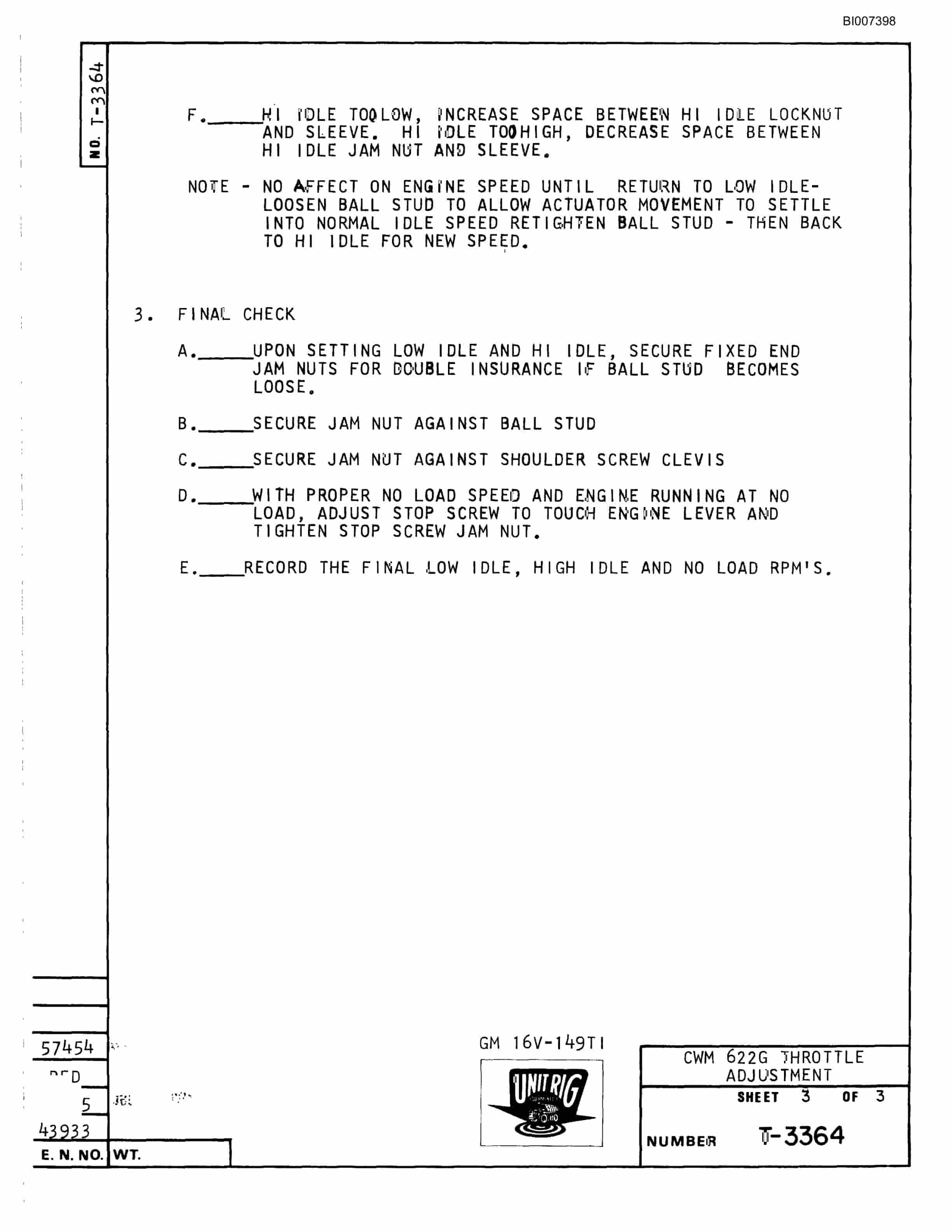 Bucyrus Mark 36 Parts Catalog BI007398-5