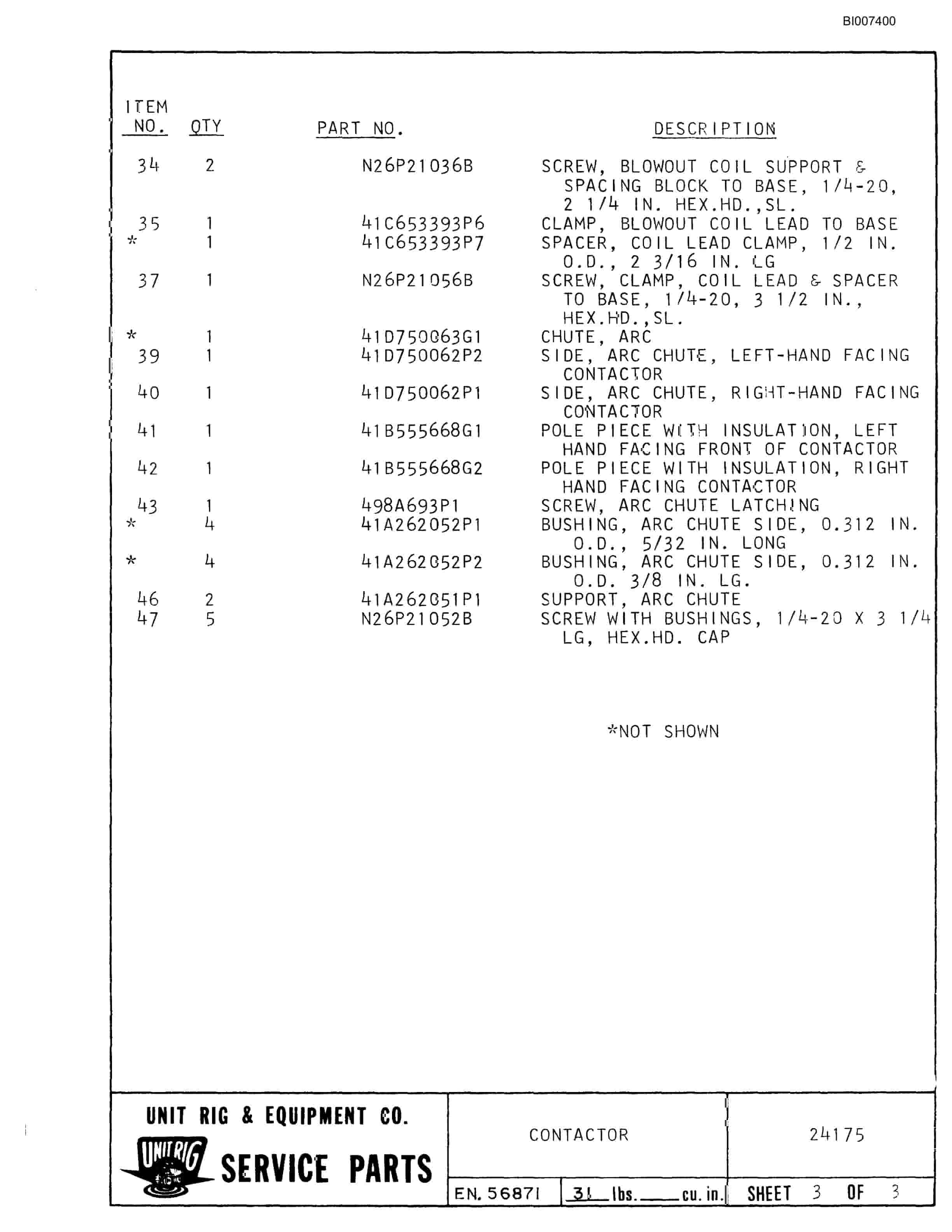 Bucyrus Mark 36 Parts Catalog BI007400-3