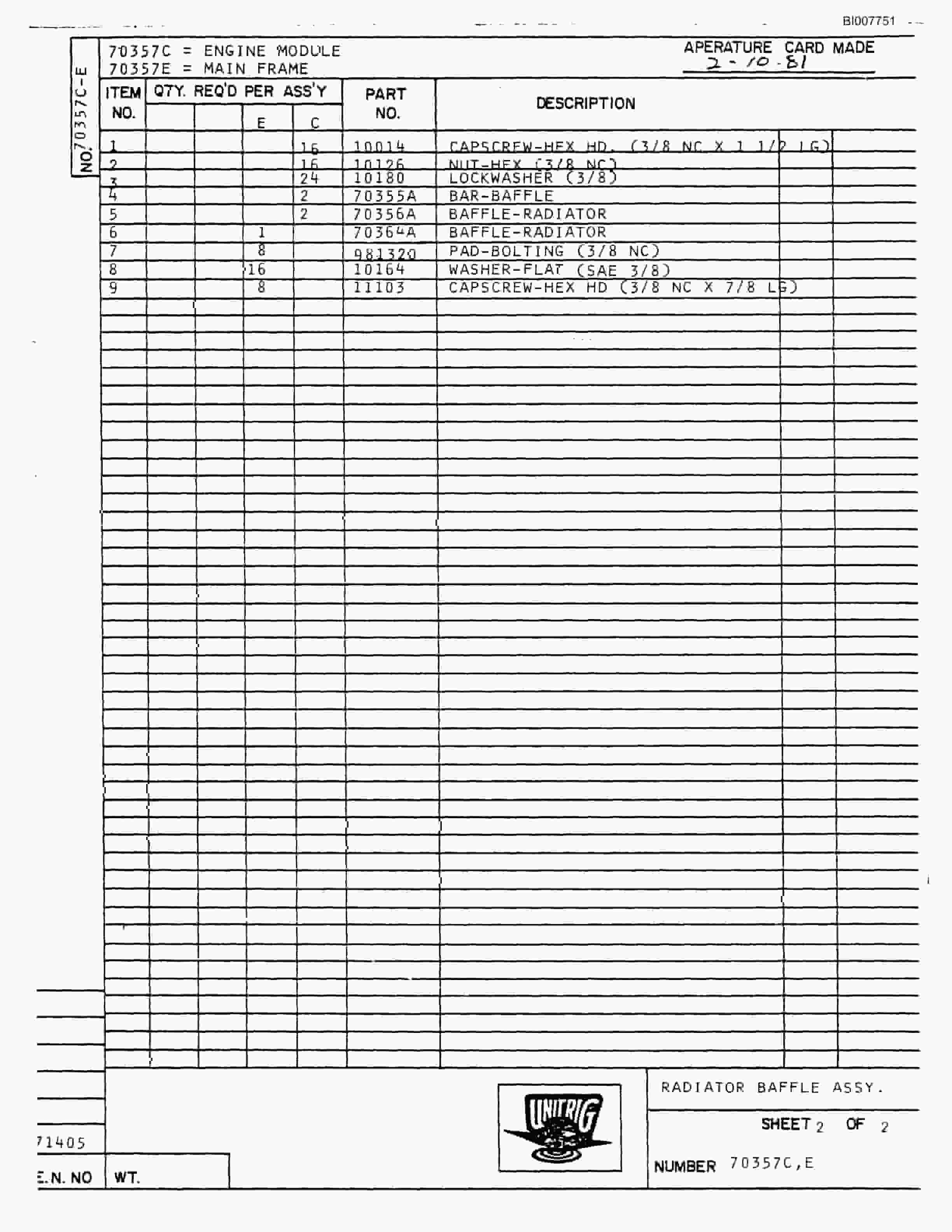 Bucyrus Mark-36 Parts Catalog BI007751-2