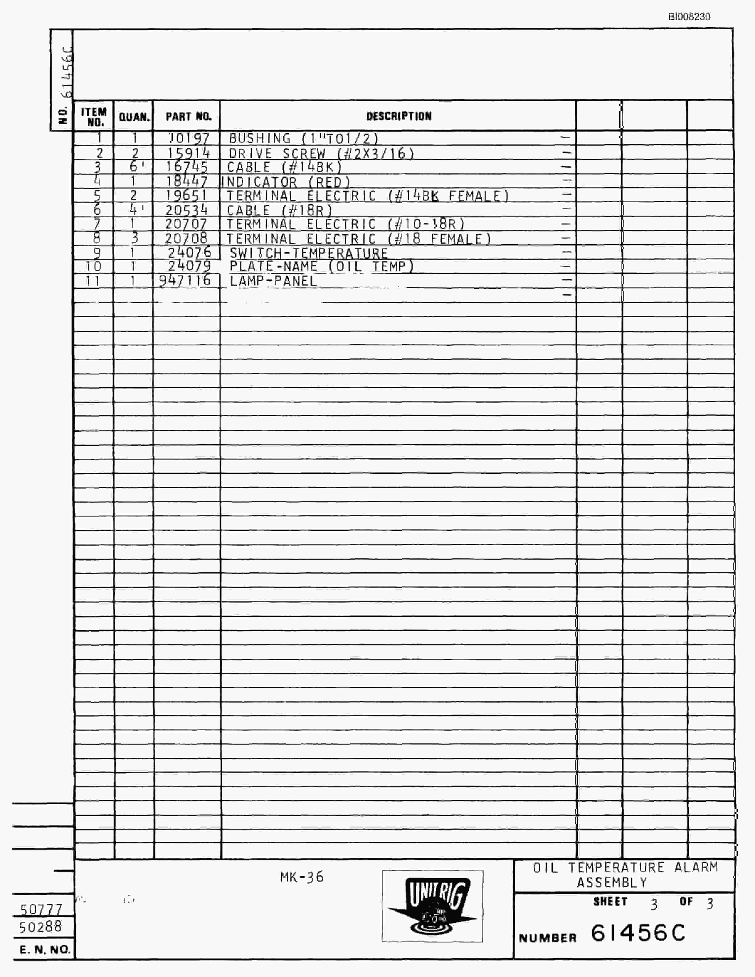 Bucyrus Mark 36 Parts Catalog BI008230-3
