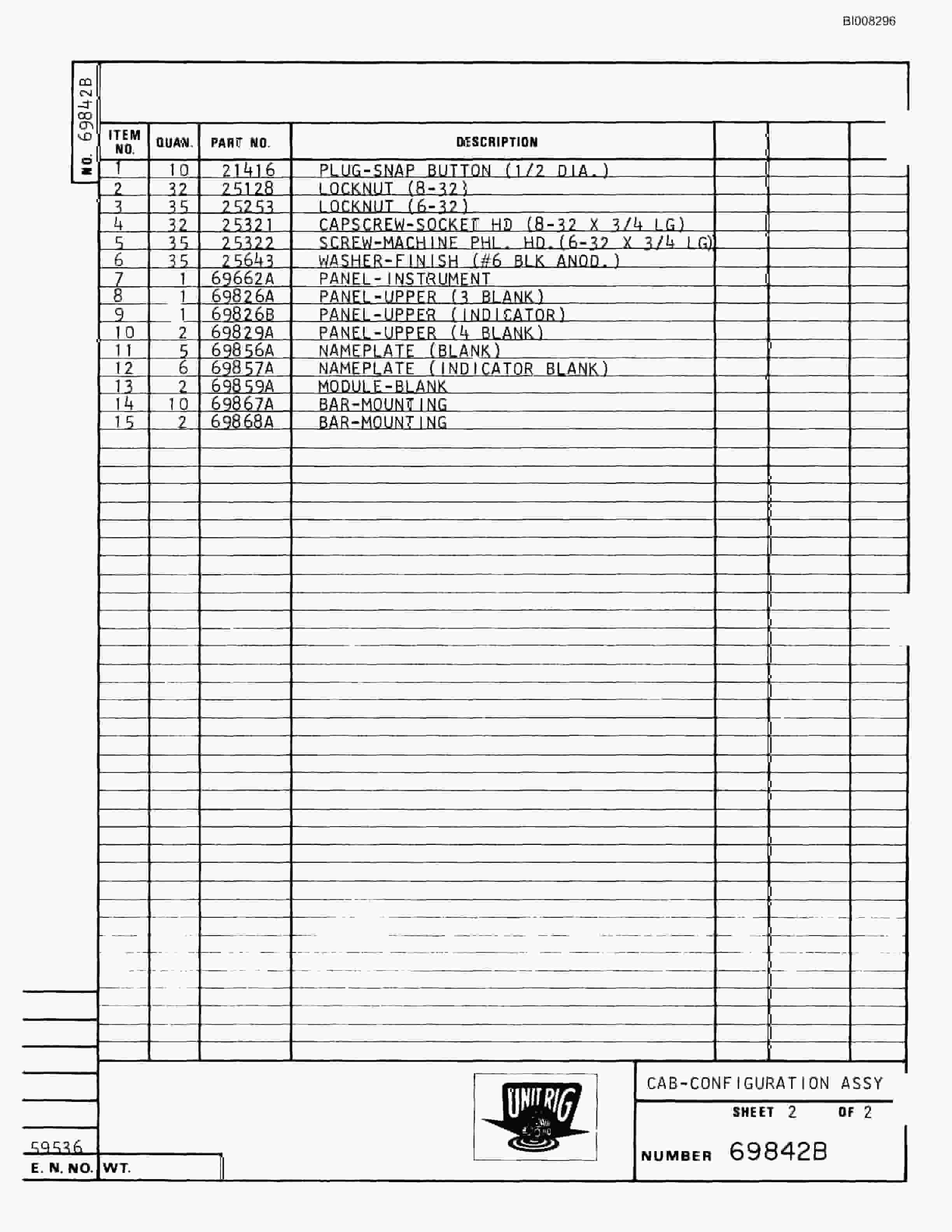 Bucyrus Mark 36 Parts Catalog BI008296-2