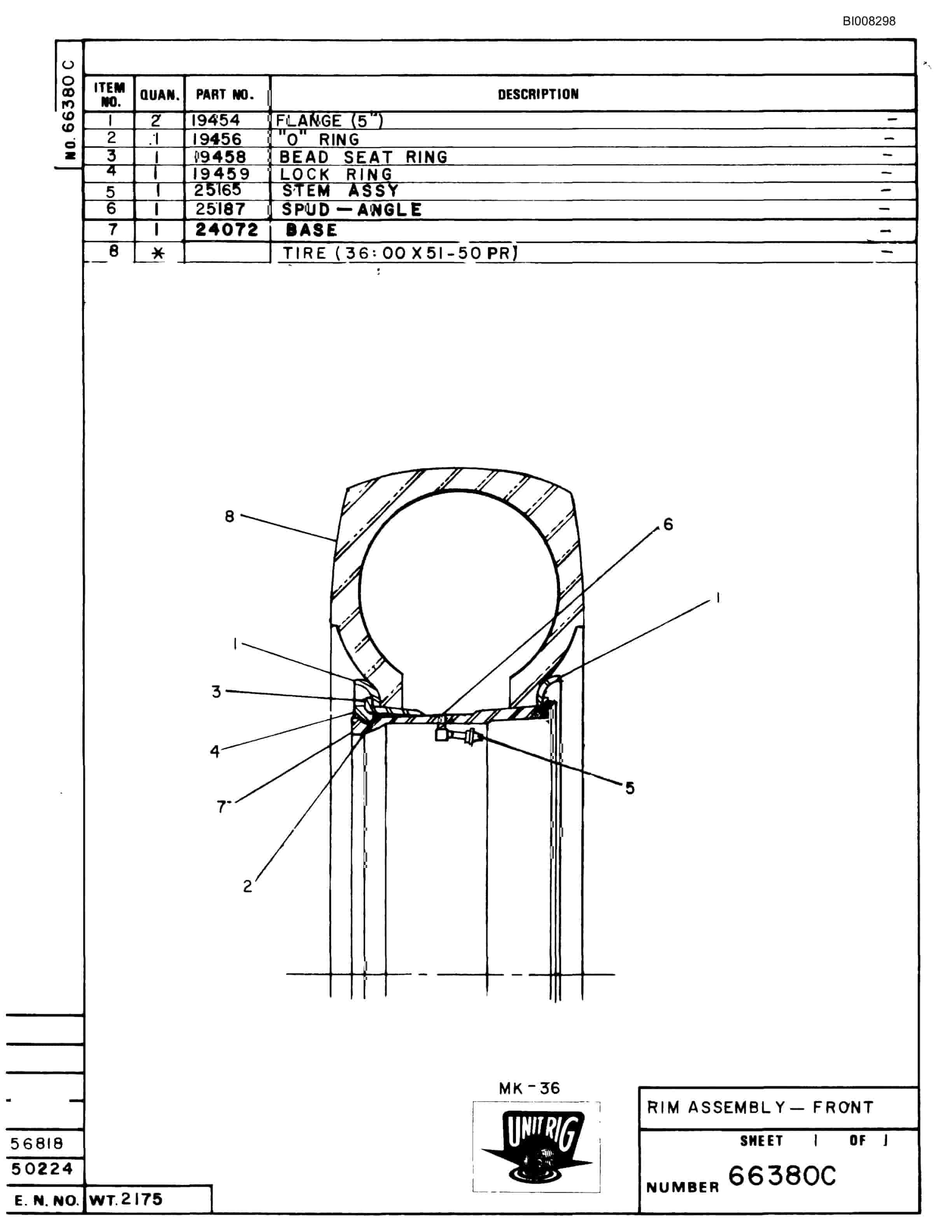 Bucyrus Mark 36 Parts Catalog BI008298-2