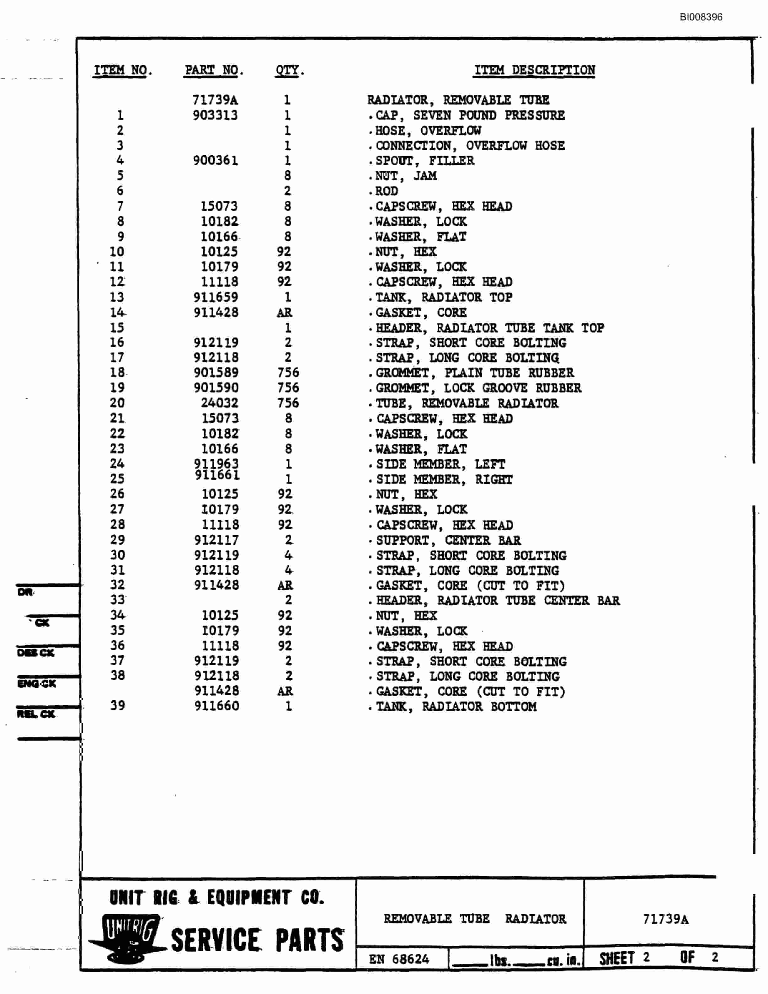 Bucyrus Mark 36 Parts Catalog BI008396-5