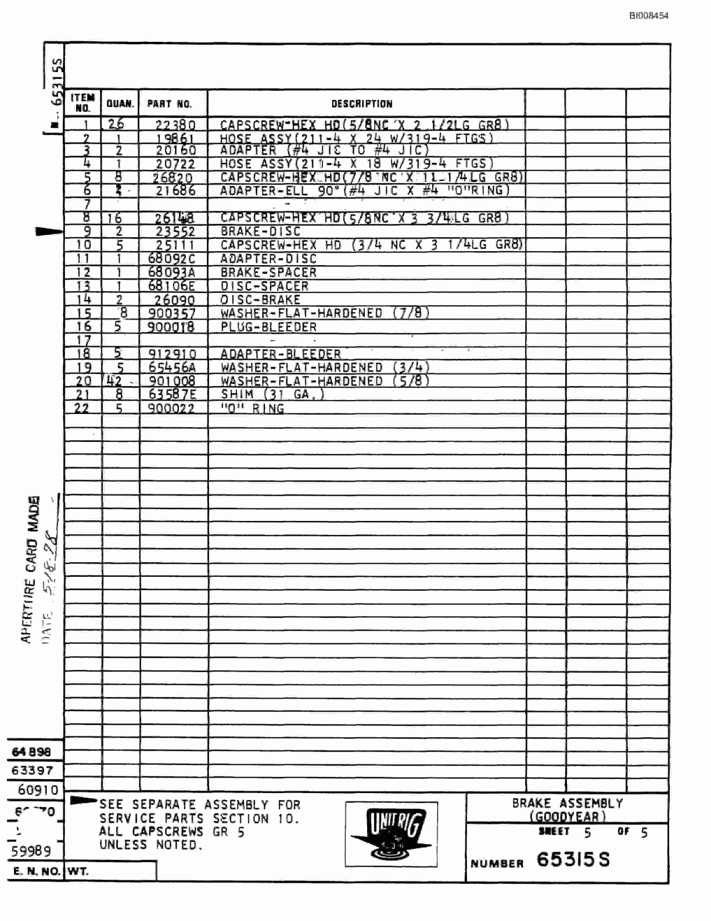 Bucyrus Mark 36 Parts Catalog BI008454-2