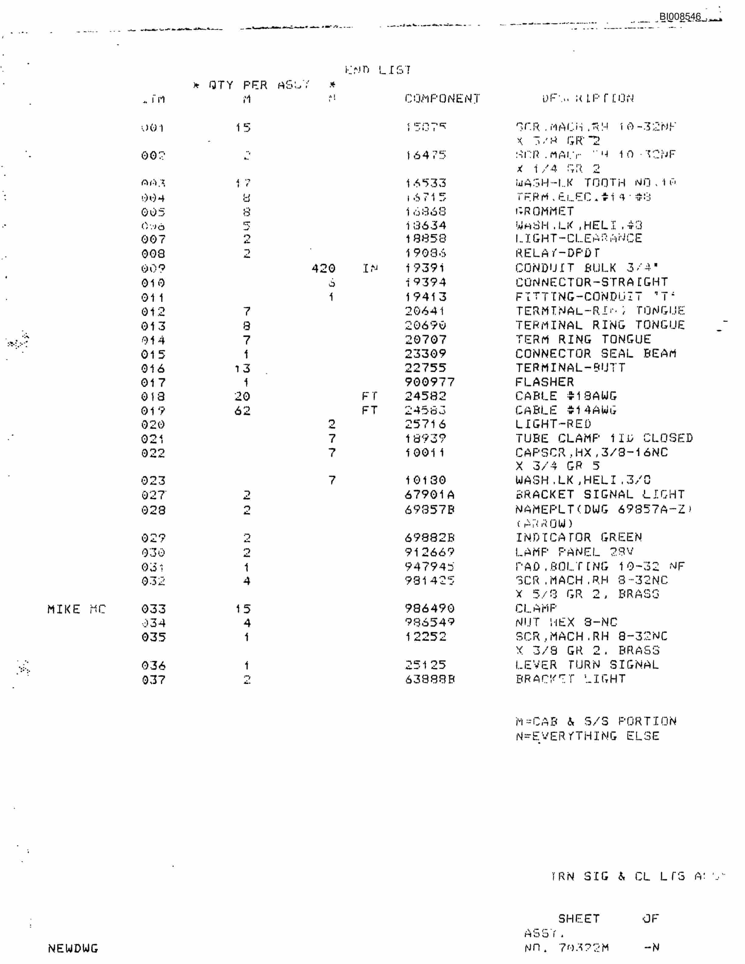 Bucyrus Mark 36 Parts Catalog BI008546-5