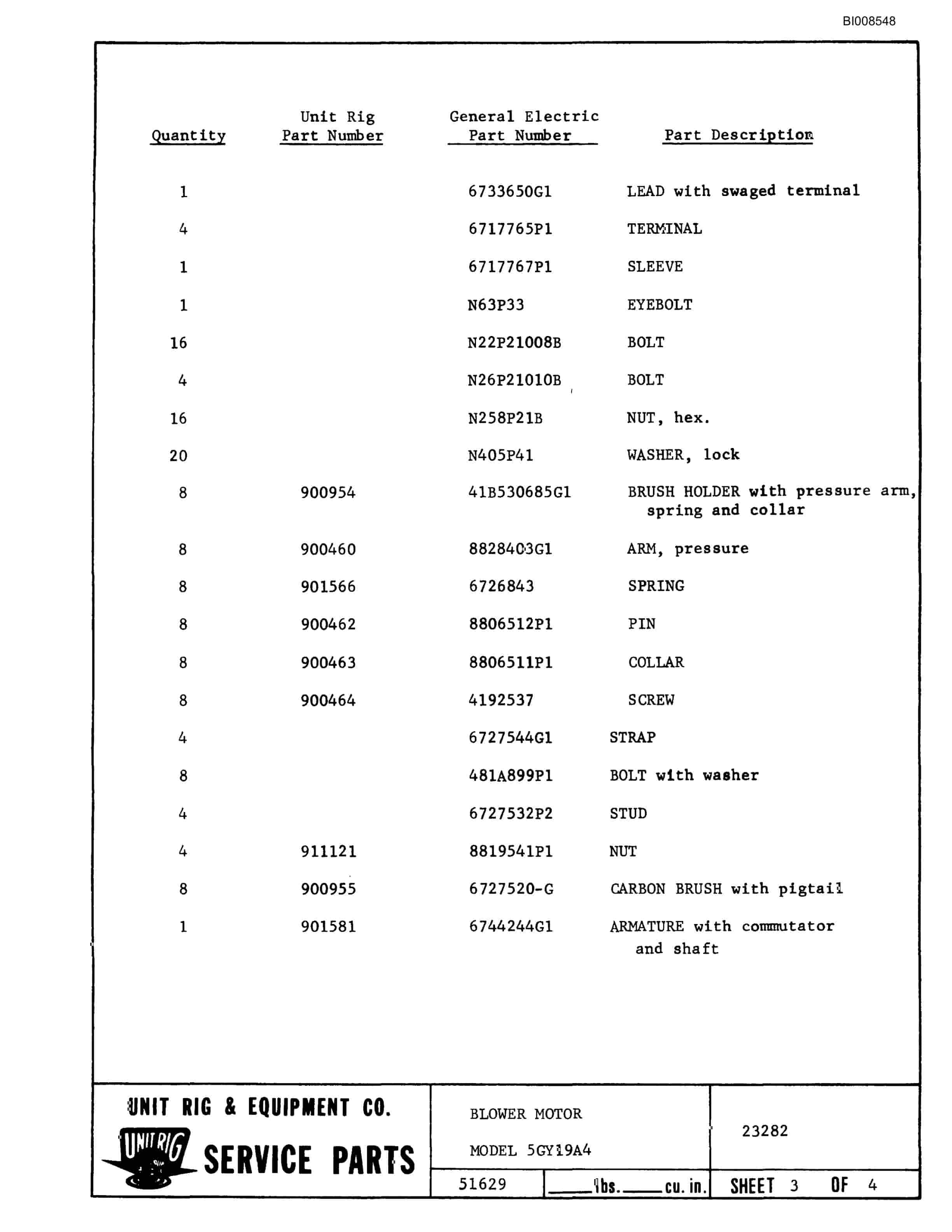 Bucyrus Mark 36 Parts Catalog BI008548-3