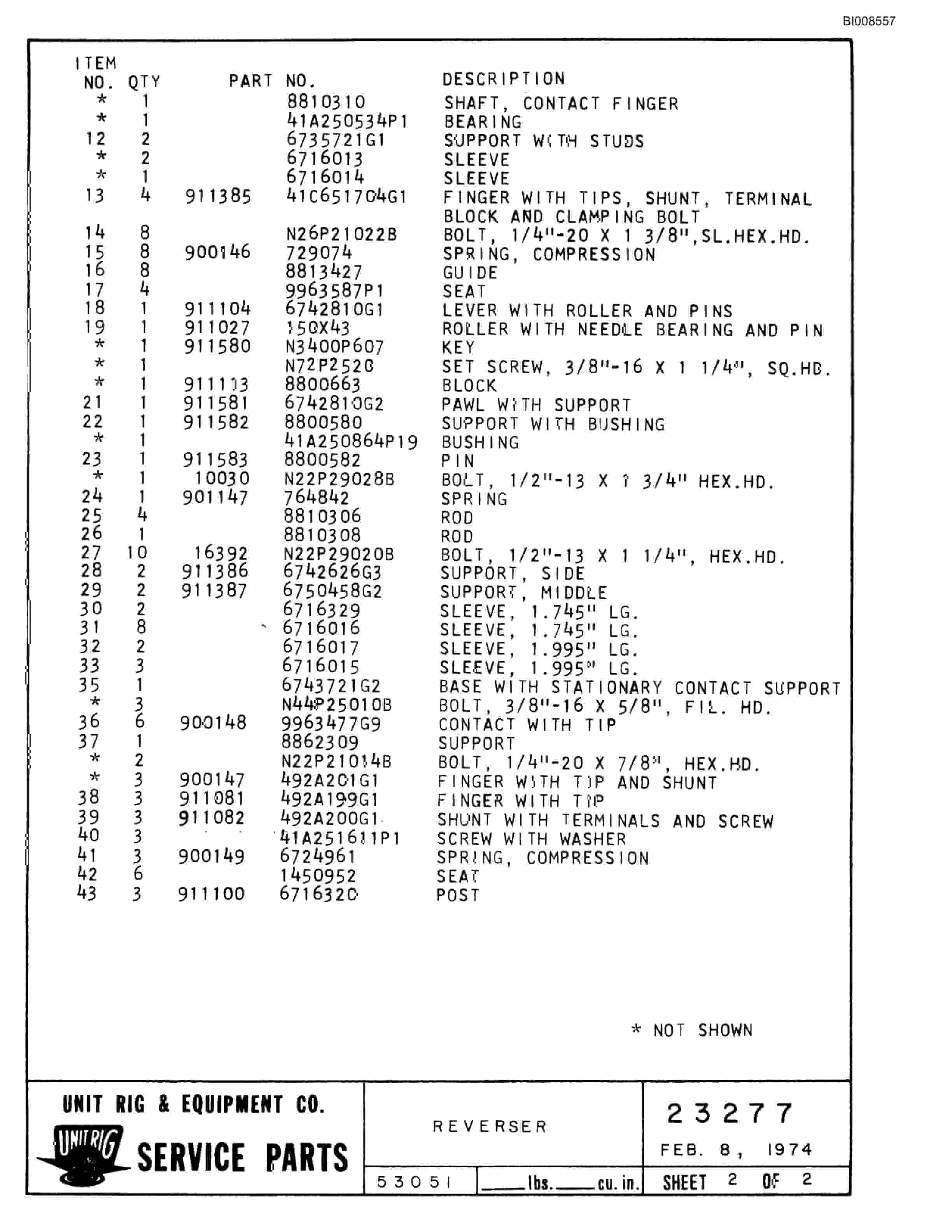 Bucyrus Mark 36 Parts Catalog BI008557-4
