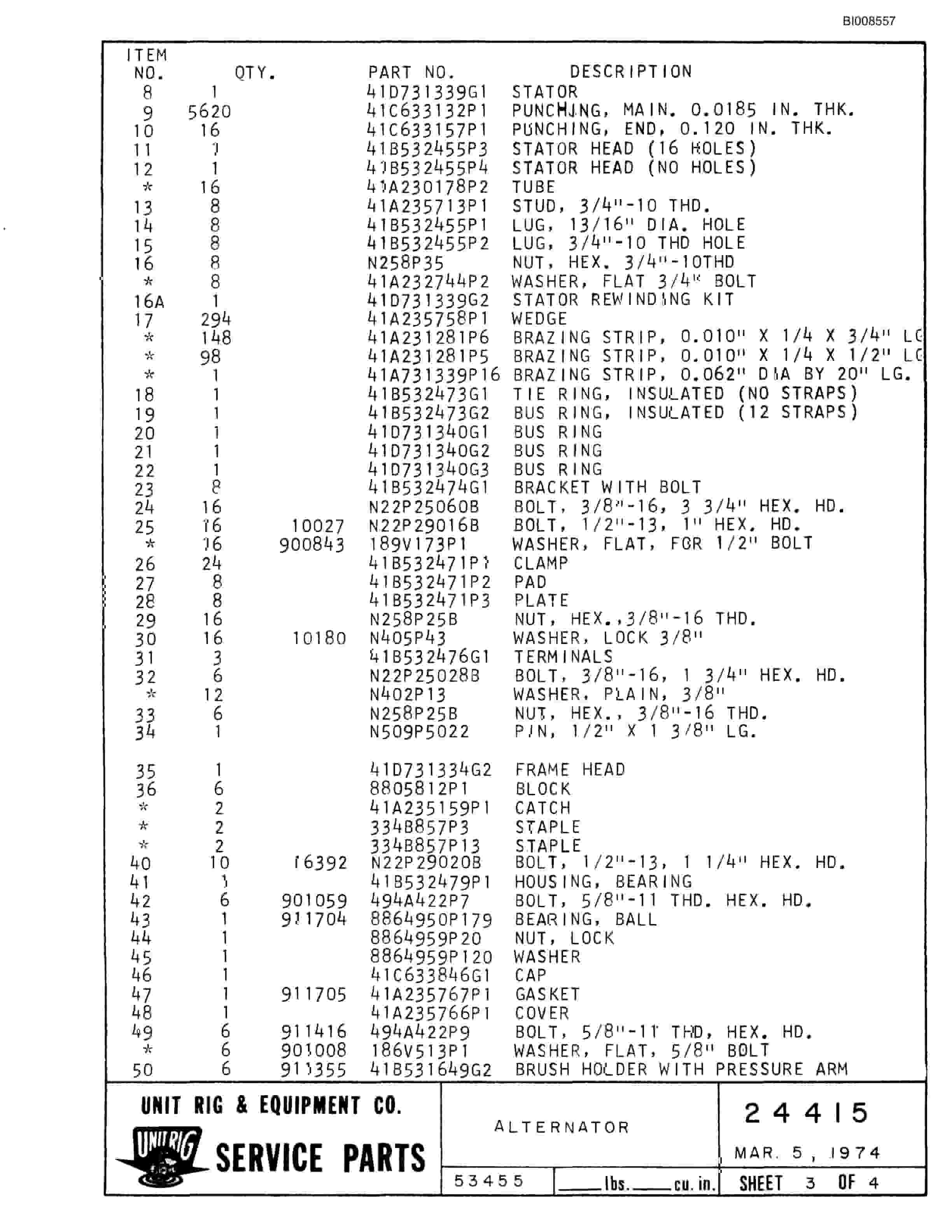 Bucyrus Mark 36 Parts Catalog BI008557-5
