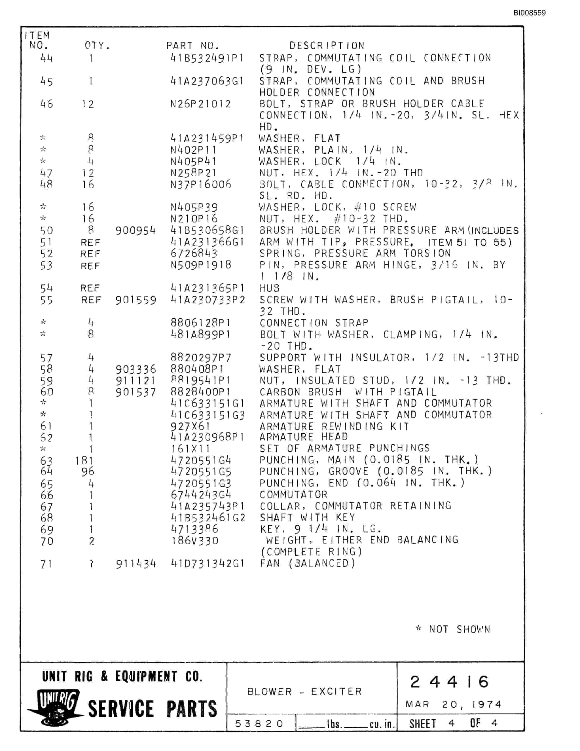 Bucyrus Mark 36 Parts Catalog BI008559-5