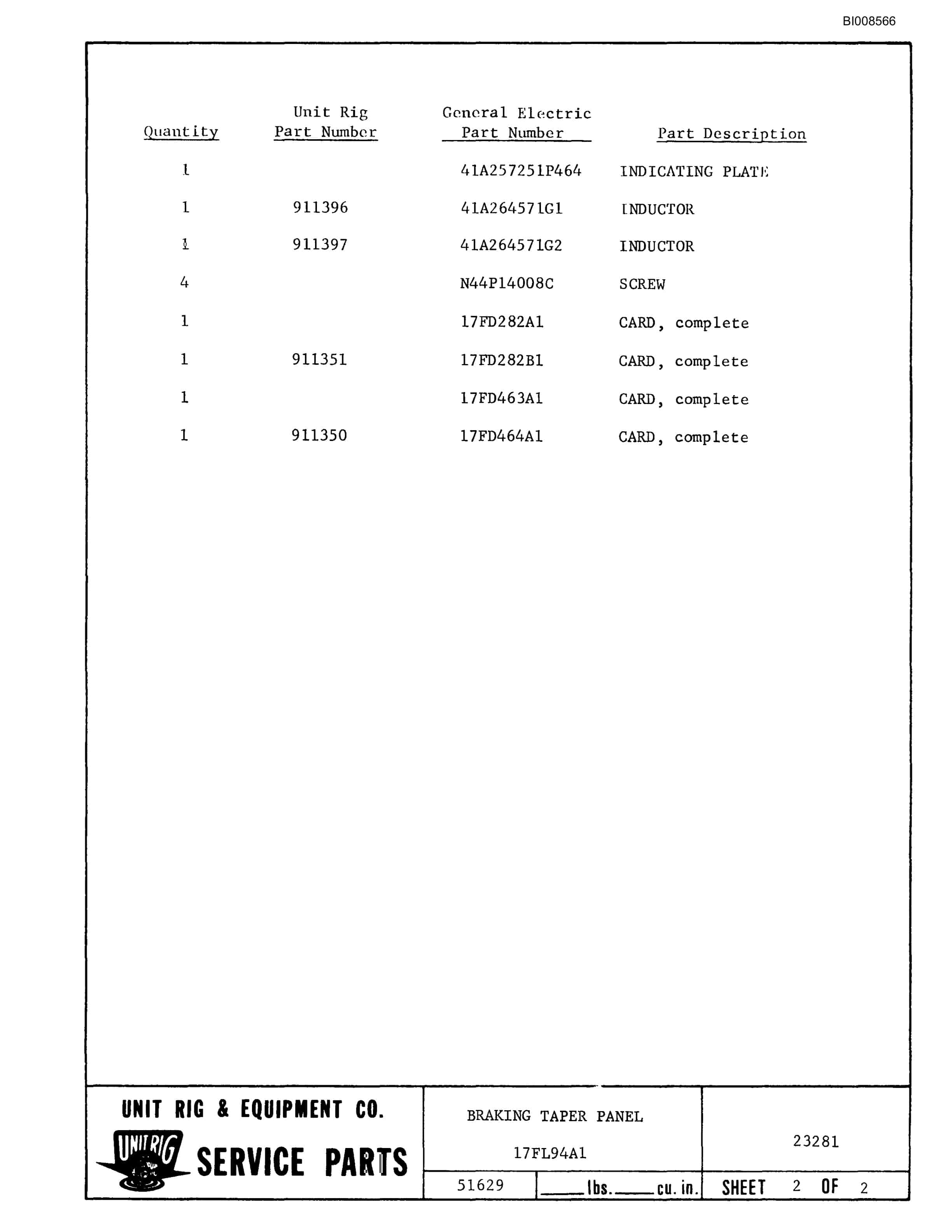 Bucyrus Mark 36 Parts Catalog BI008566-5