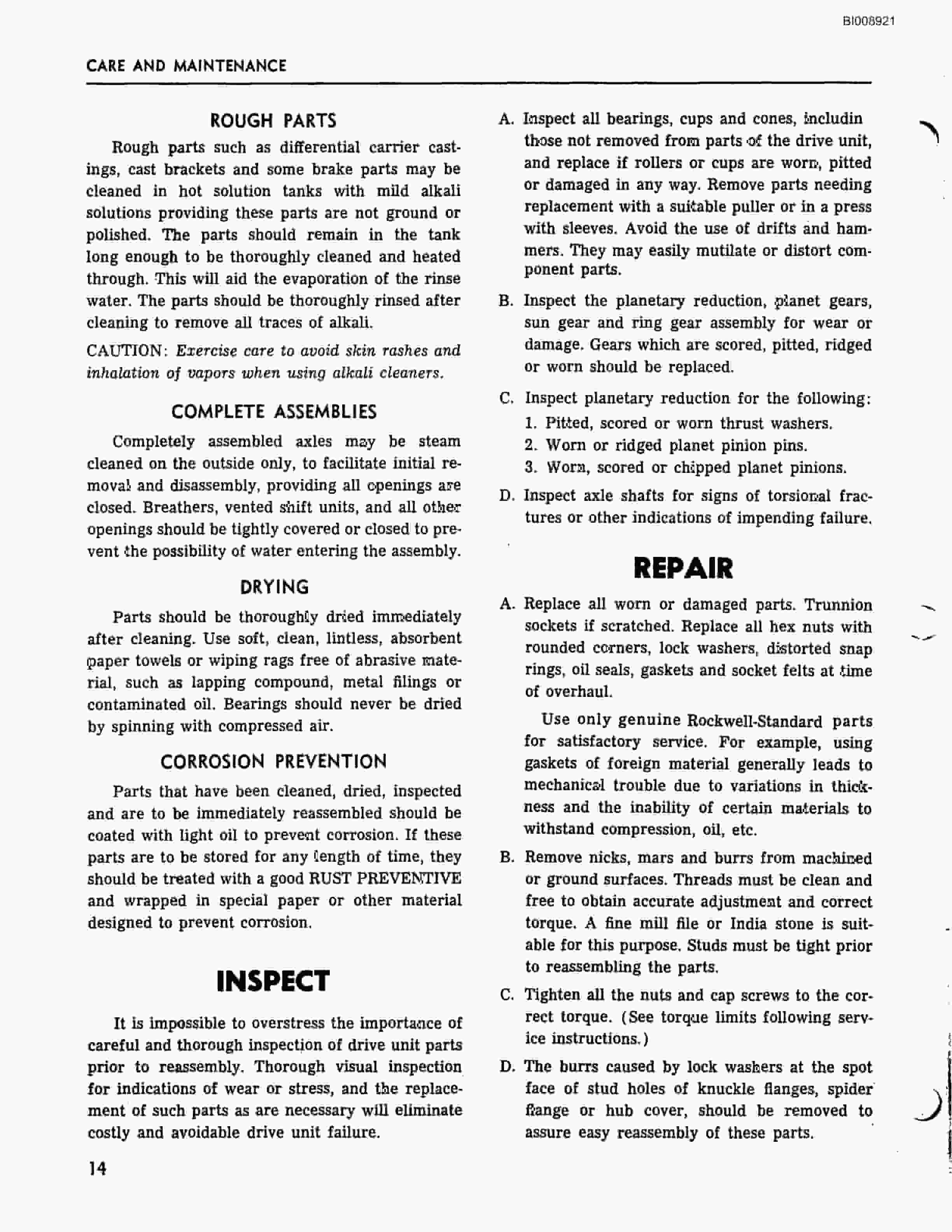 Bucyrus Mark III A Parts Catalog BI008921-5