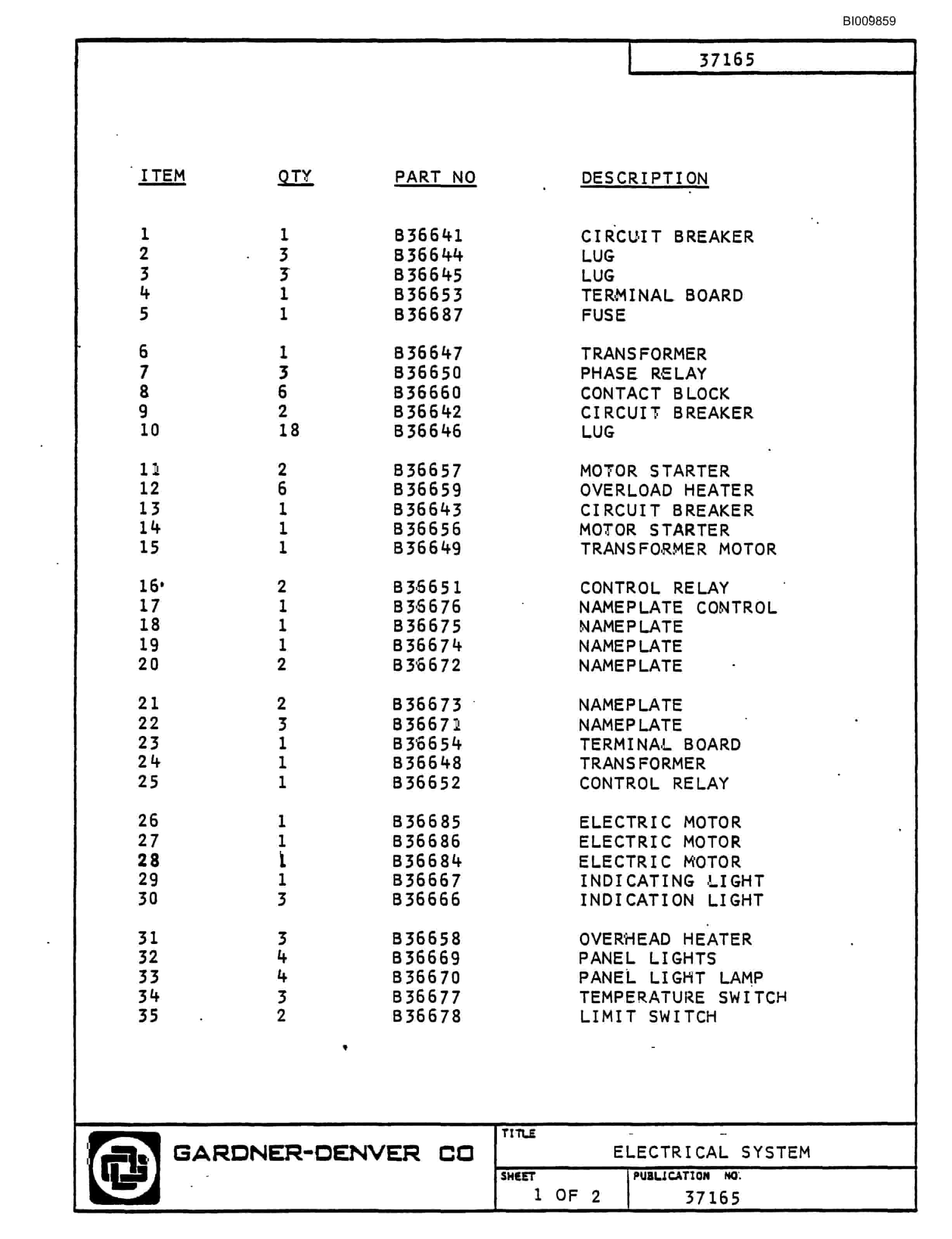 Bucyrus Mark III Hydraulic Jumbo Parts Catalog BI009859-5