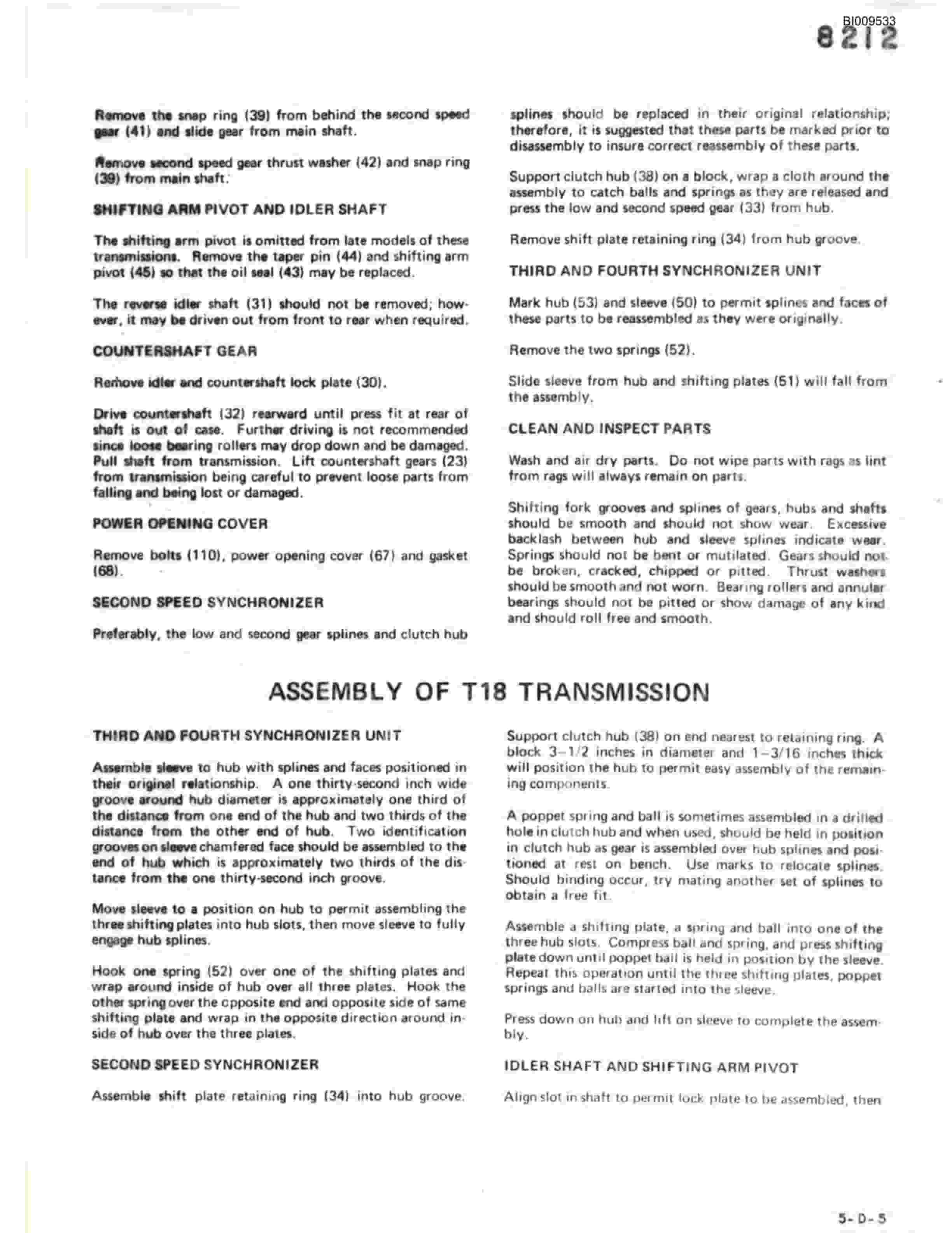 Bucyrus Mark IIIA Parts Catalog BI009533-2