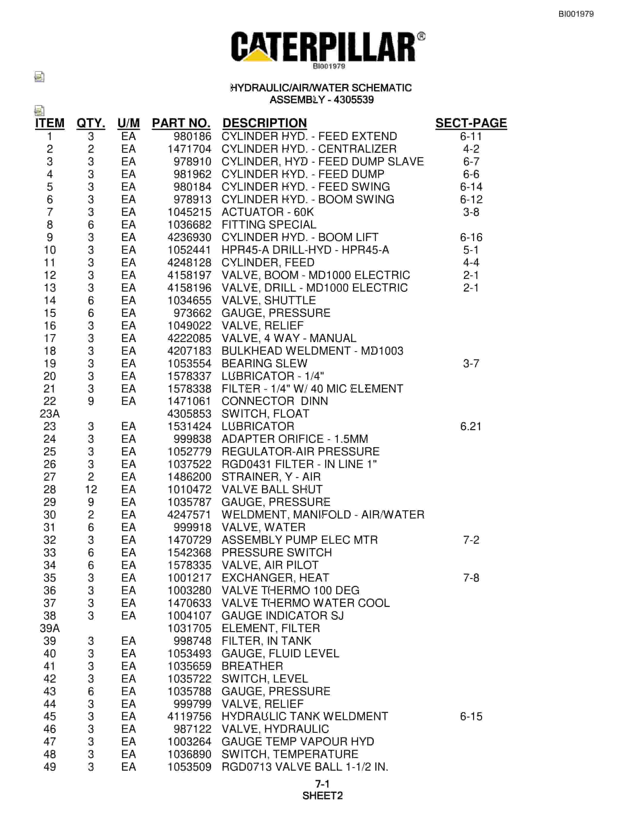 Bucyrus MD1003 Shaft Jumbo Parts Catalog BI001979-5
