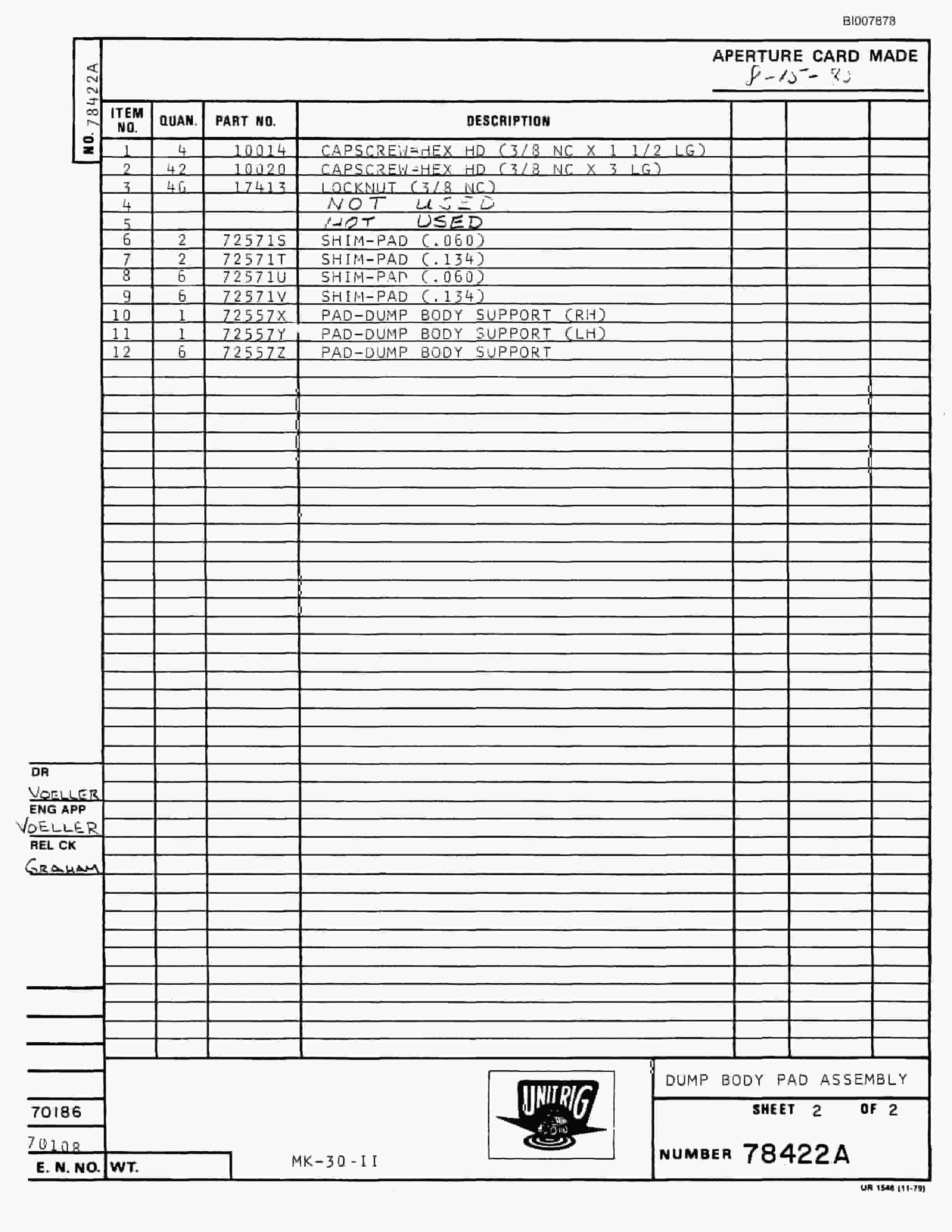 Bucyrus MK-30 Assembly Parts Catalog BI007878-4