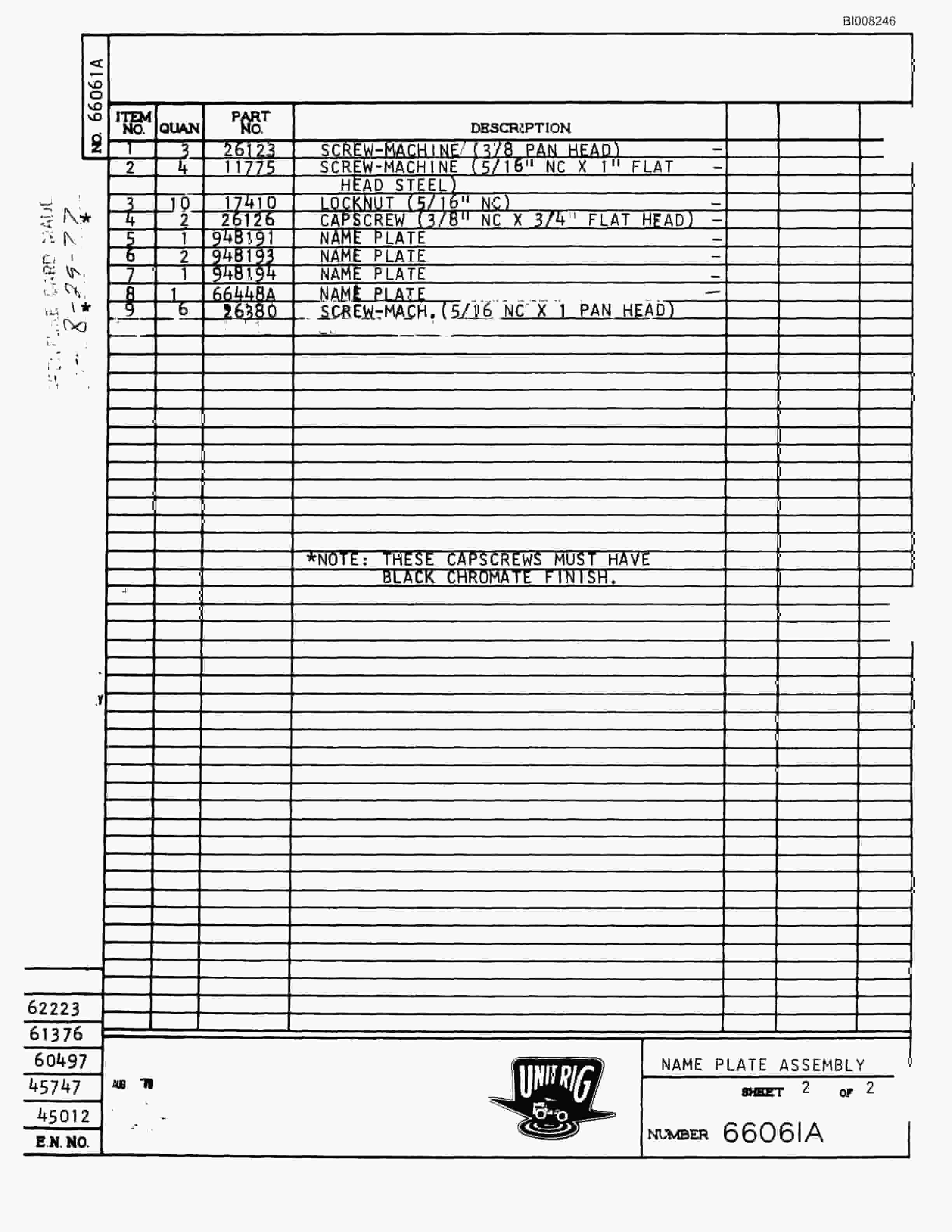 Bucyrus MK-30 Parts Catalog BI008246-3