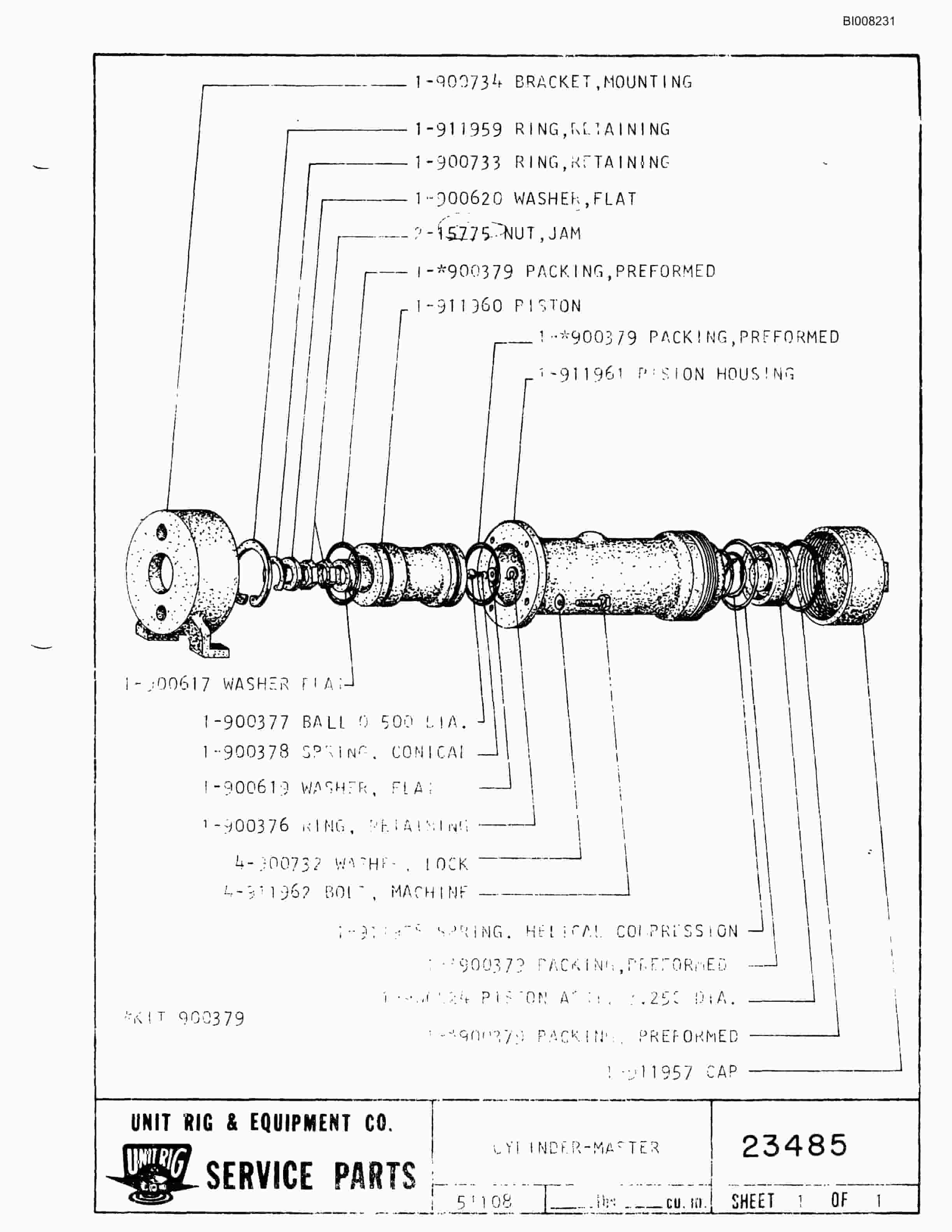 Bucyrus MK-33 Assembly Parts Catalog BI008231-4