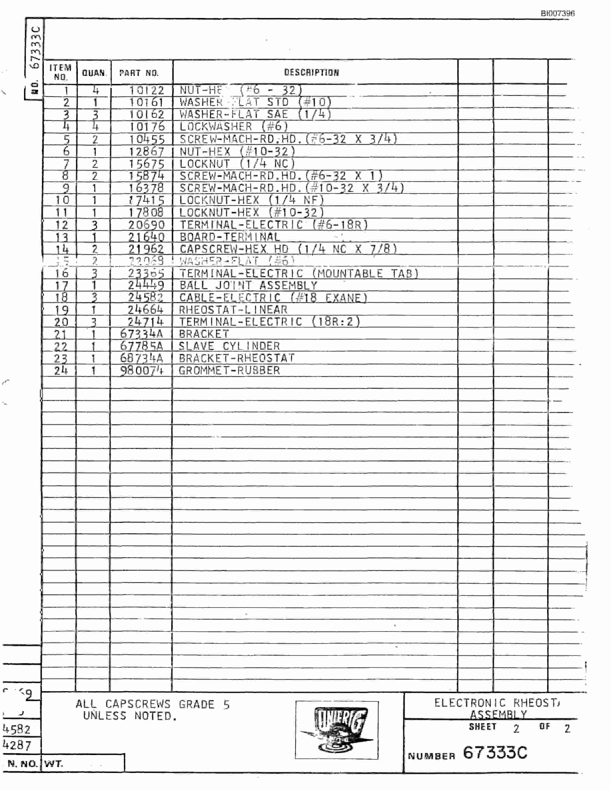 Bucyrus MK-36 Assembly Parts Catalog BI007396-5