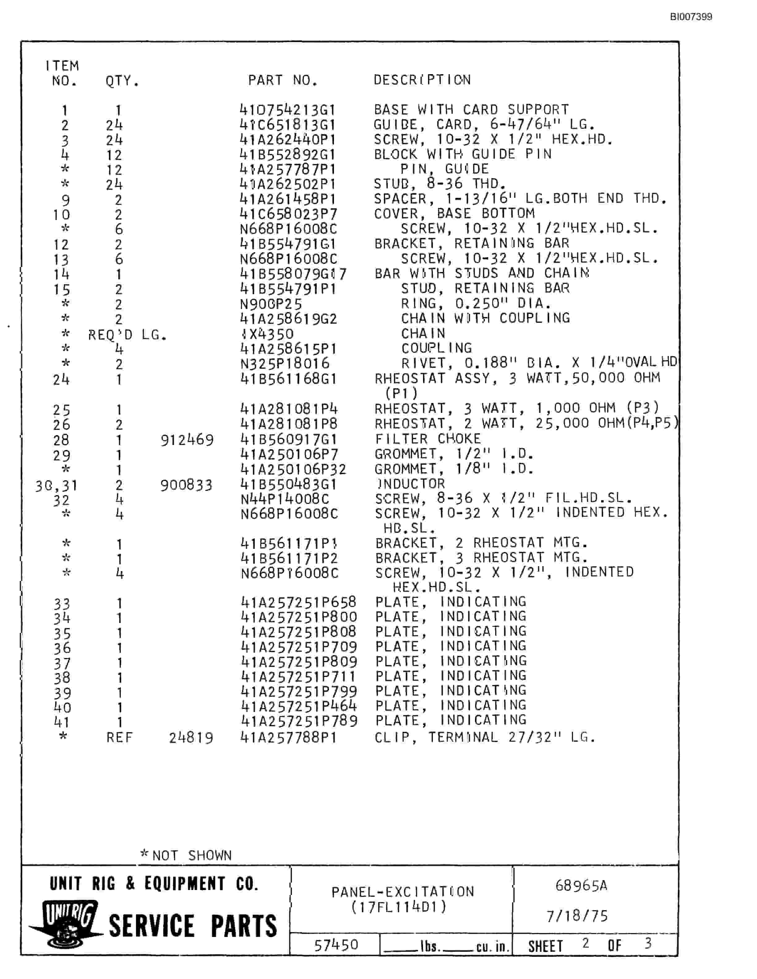 Bucyrus MK-36 Assembly Parts Catalog BI007399-4
