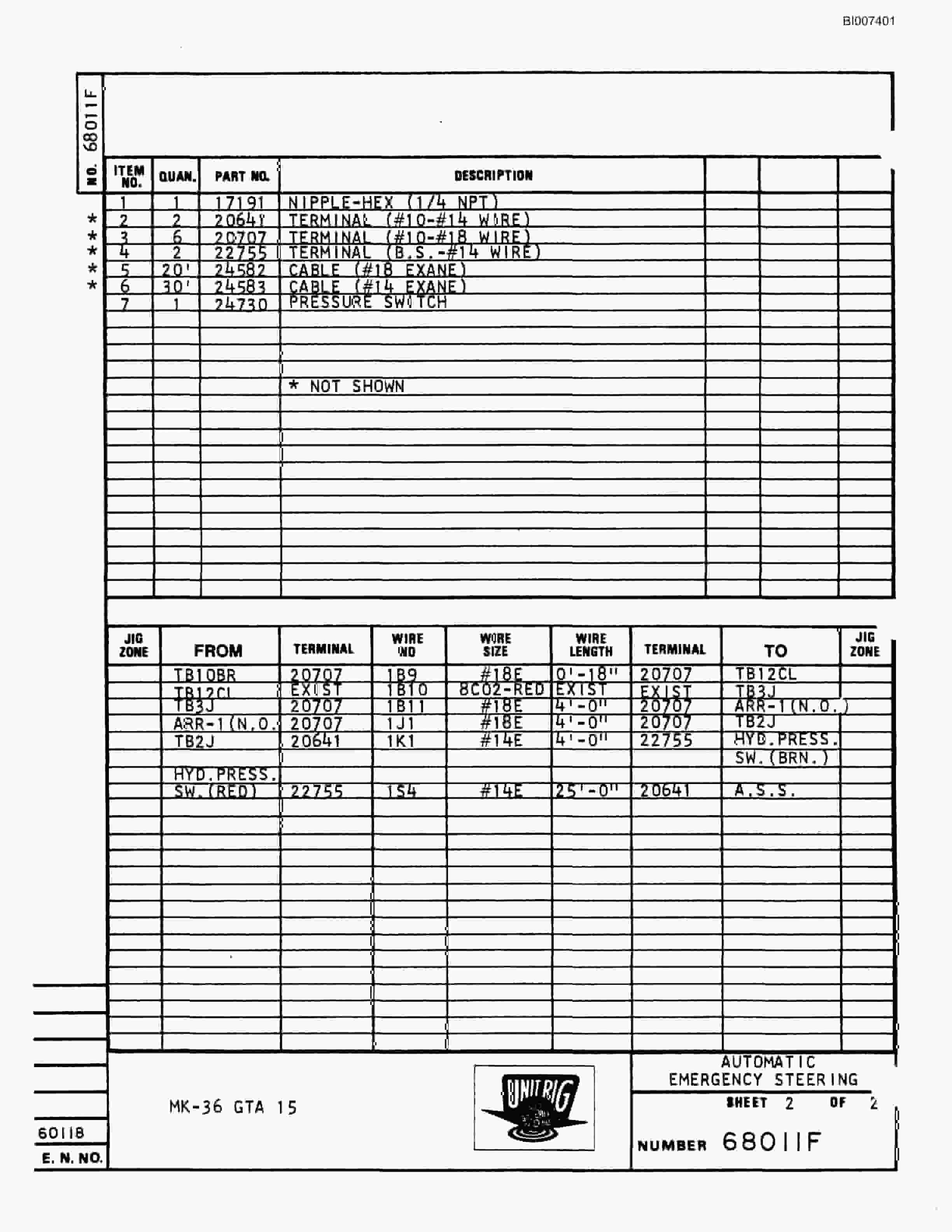 Bucyrus MK-36 Assembly Parts Catalog BI007401-2