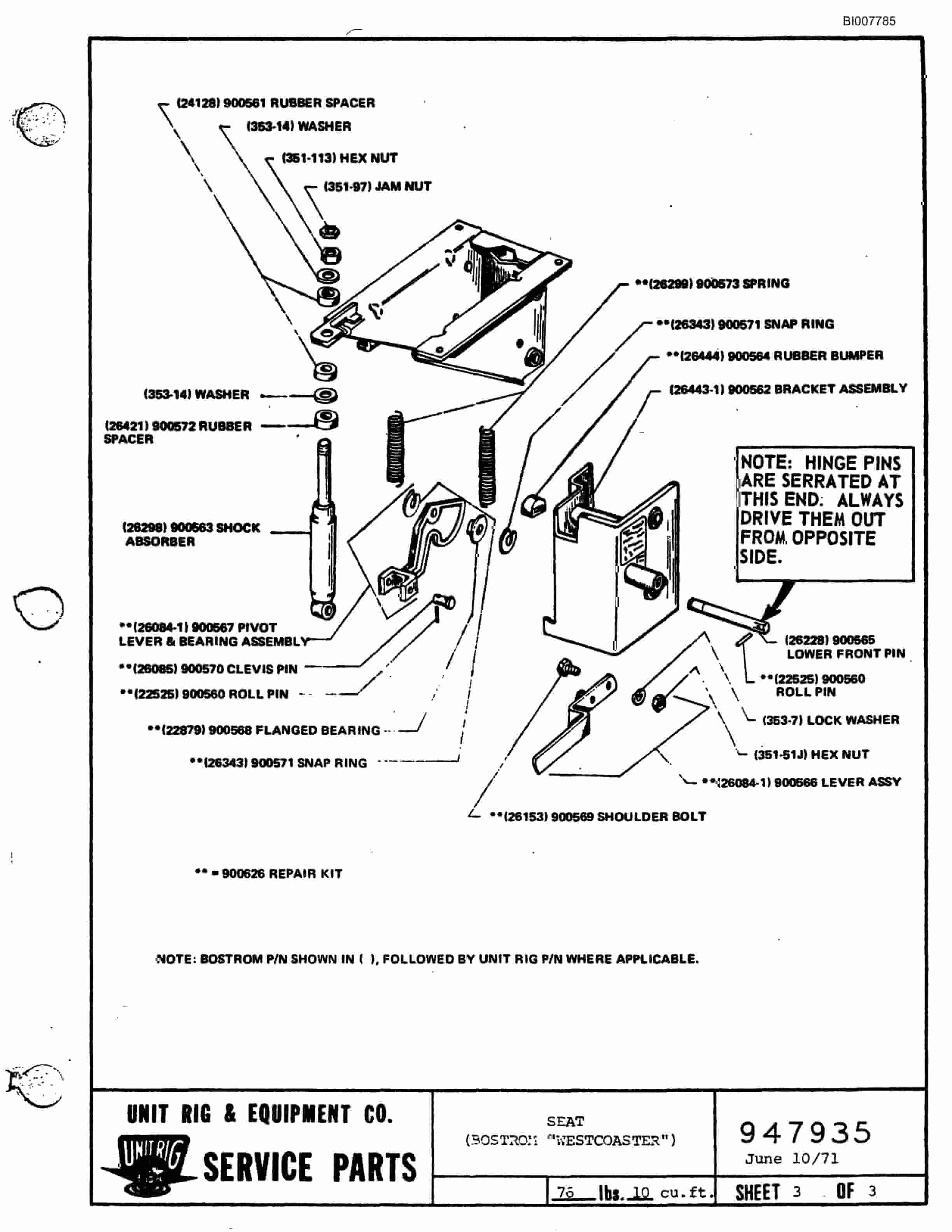 Bucyrus MK-36 Assembly Parts Catalog BI007785-4