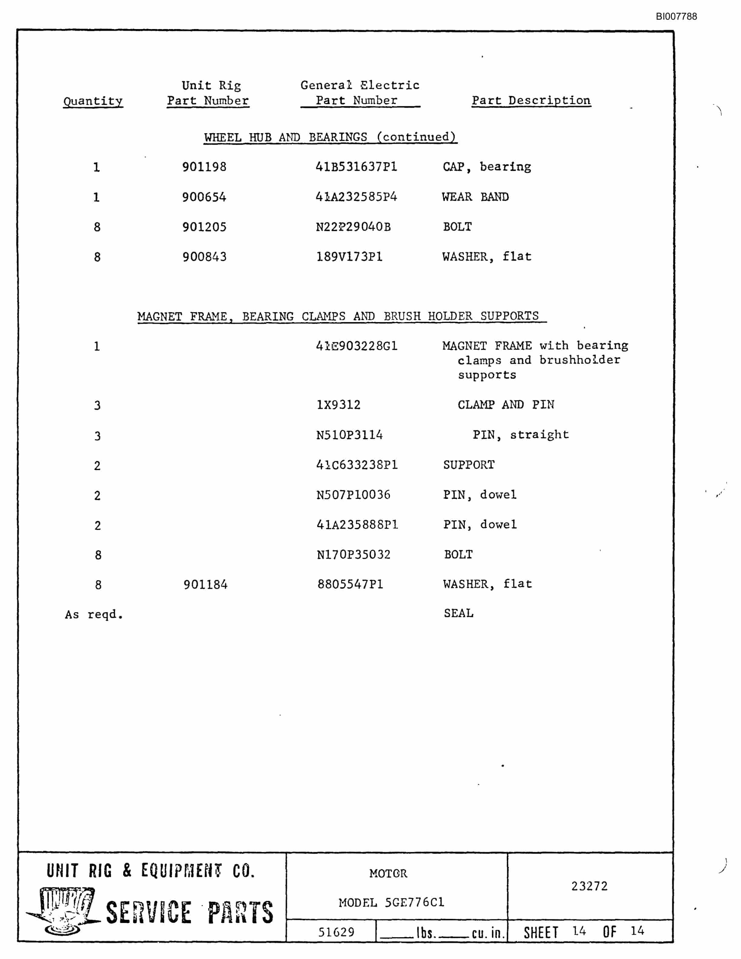 Bucyrus MK-36 Assembly Parts Catalog BI007788-3