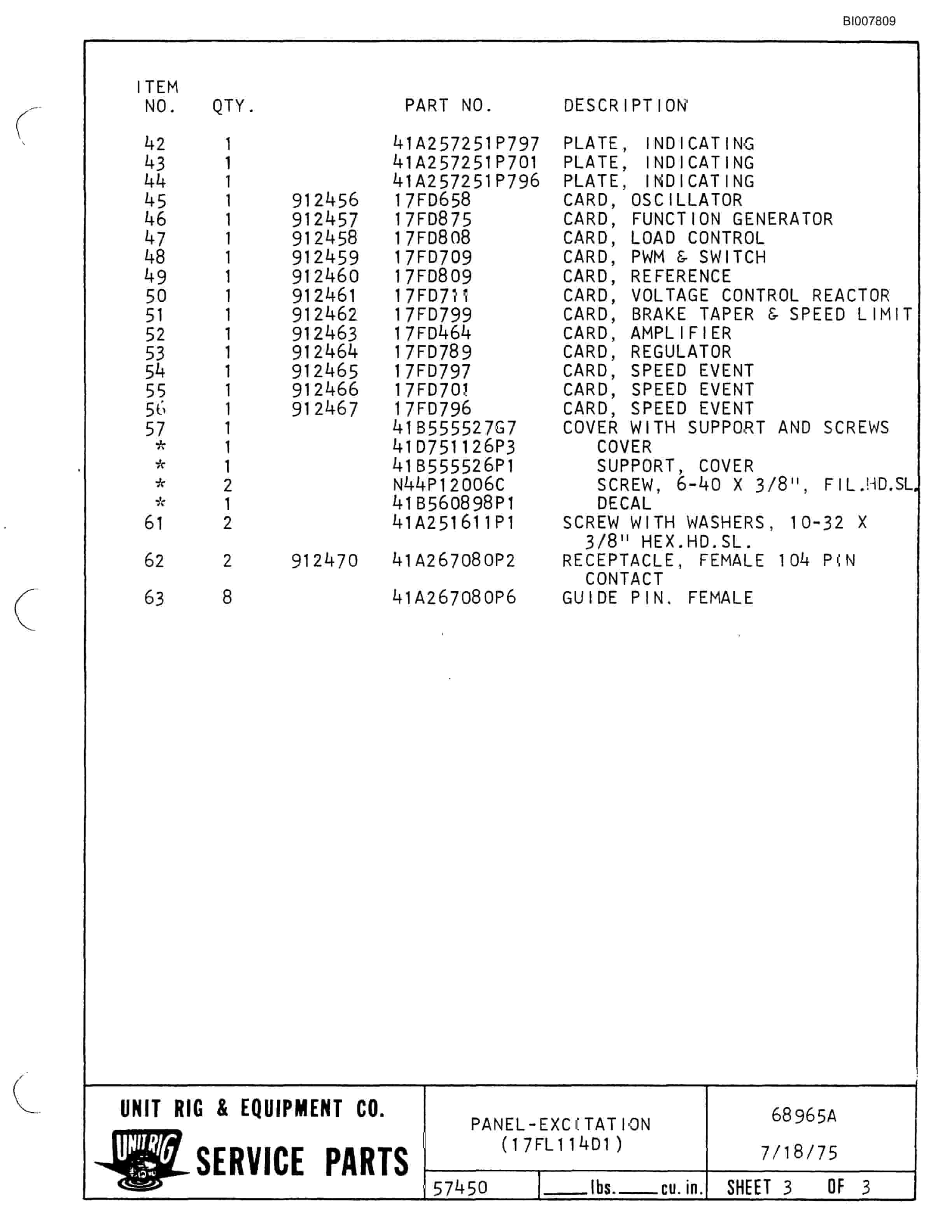 Bucyrus MK-36 Assembly Parts Catalog BI007809-4