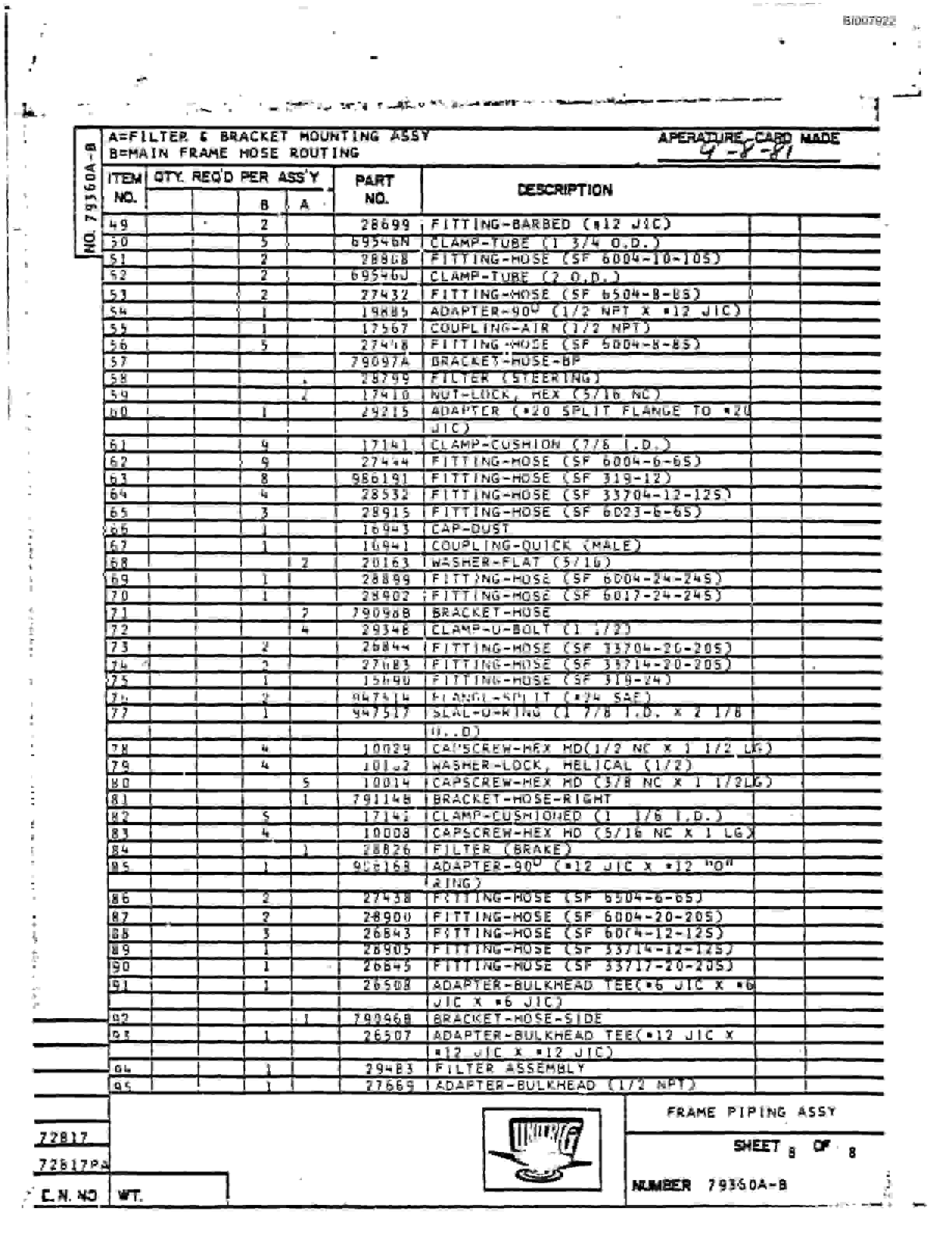 Bucyrus MK-36 Assembly Parts Catalog BI007922-5
