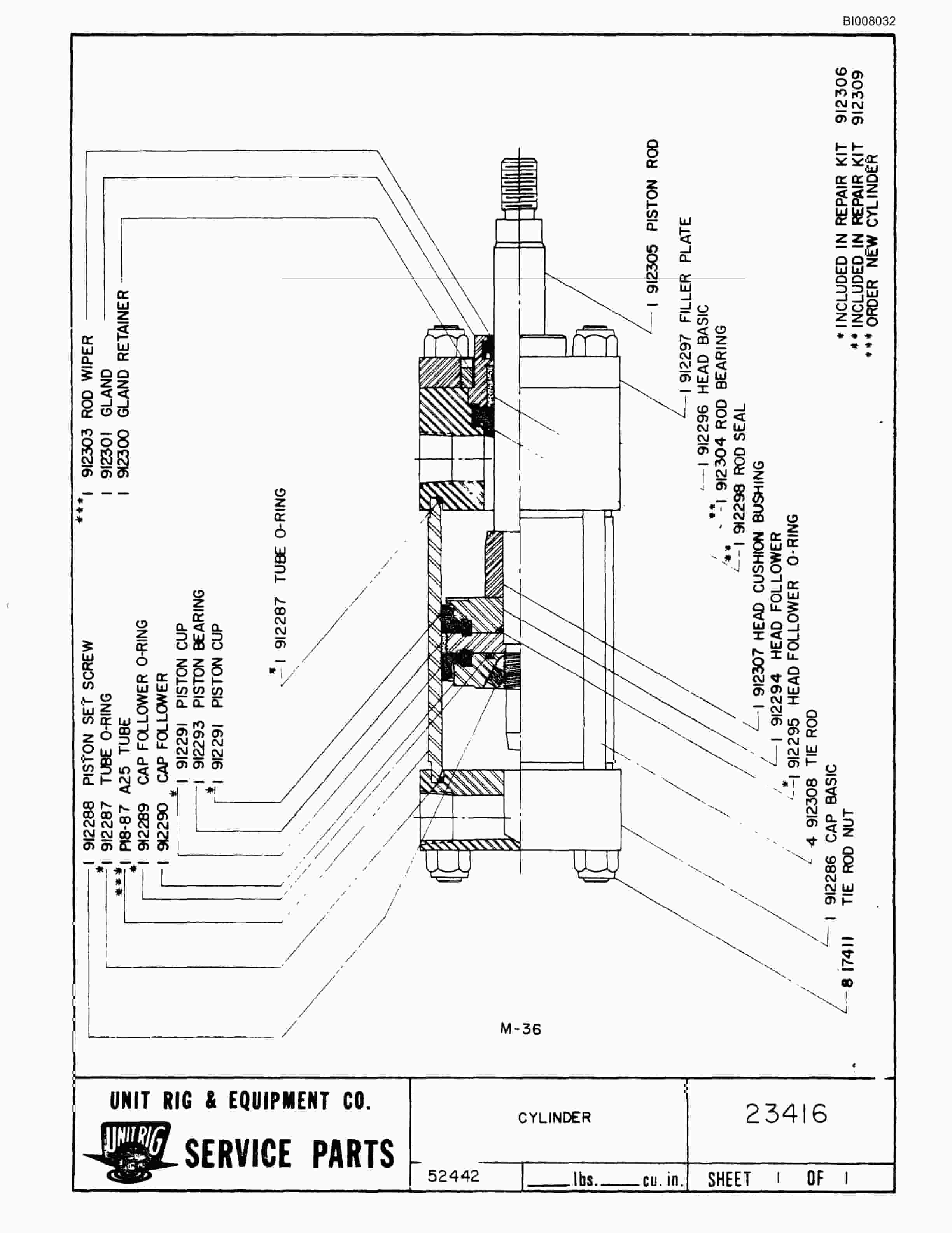 Bucyrus MK-36 Assembly Parts Catalog BI008032-3