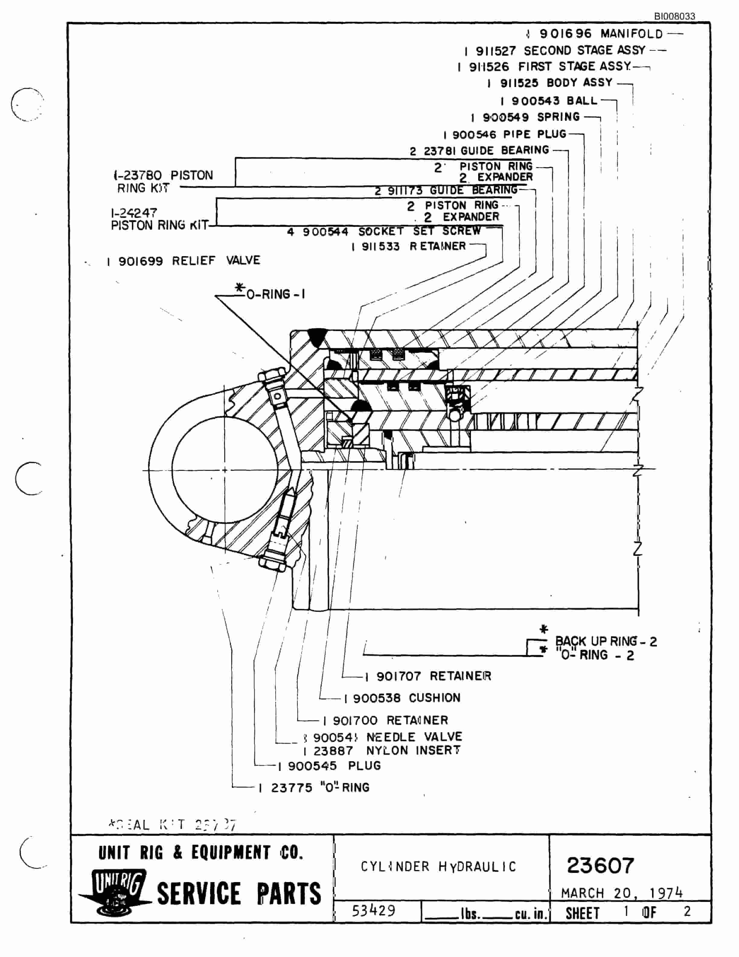 Bucyrus MK-36 Assembly Parts Catalog BI008033-3