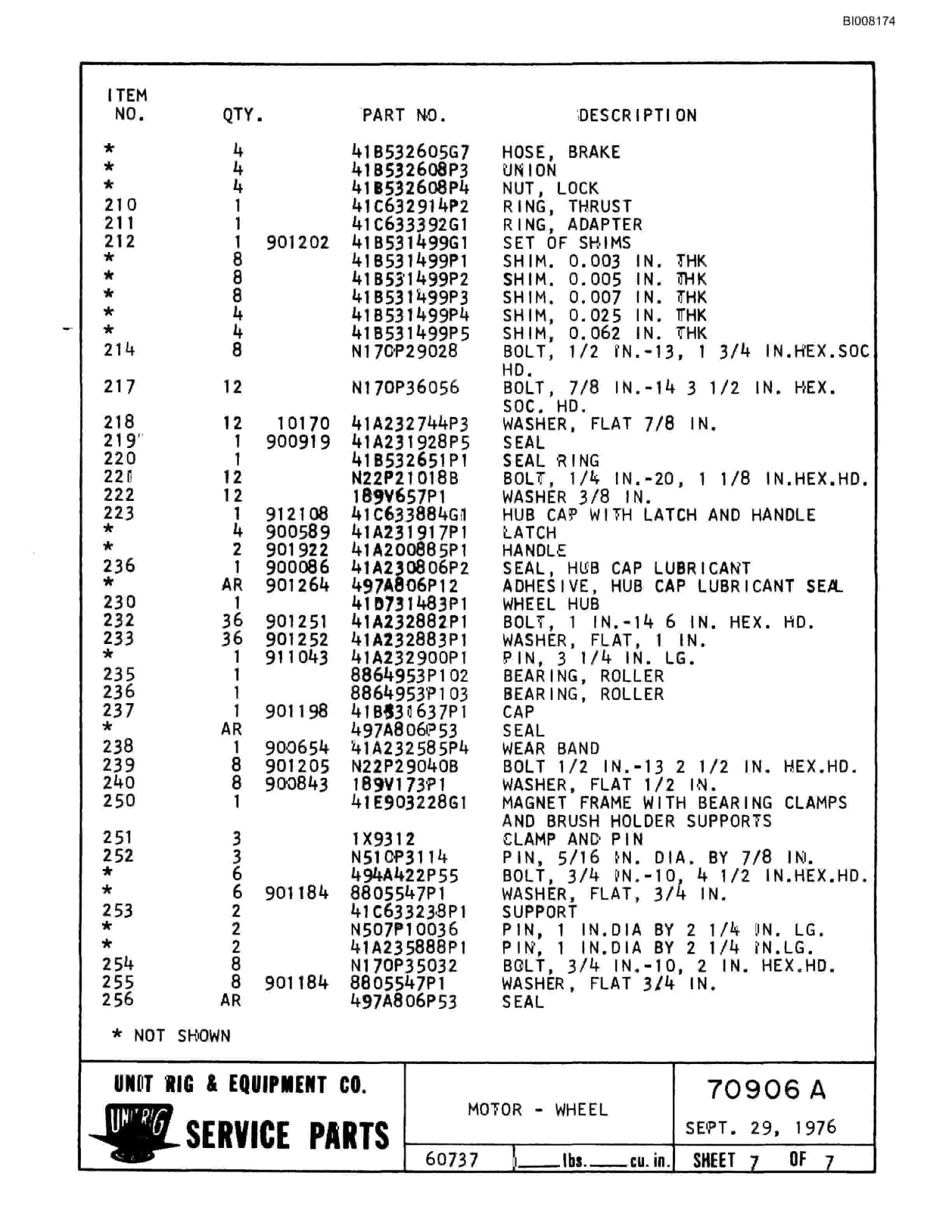 Bucyrus MK-36 Assembly Parts Catalog BI008174-4