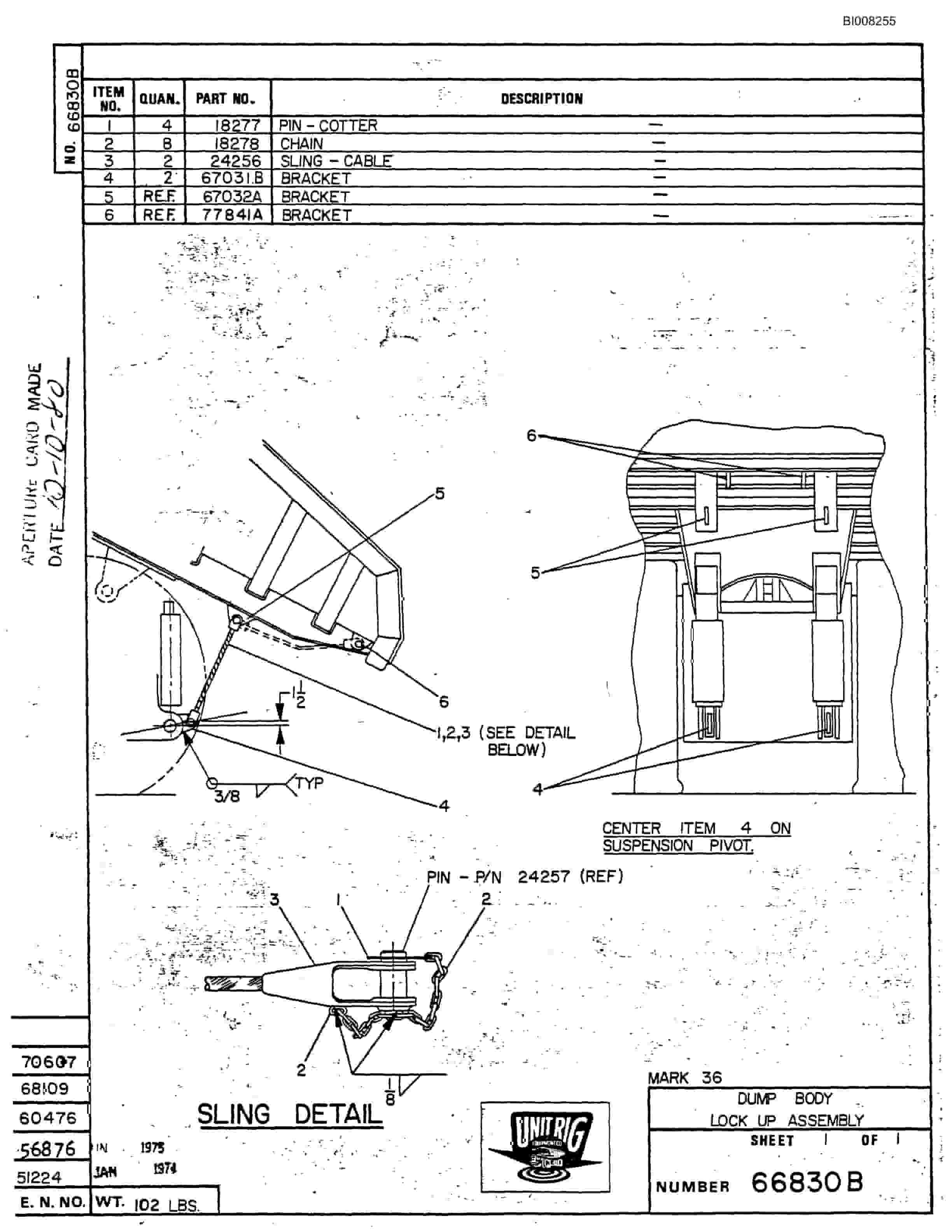 Bucyrus MK-36 Assembly Parts Catalog BI008255-4