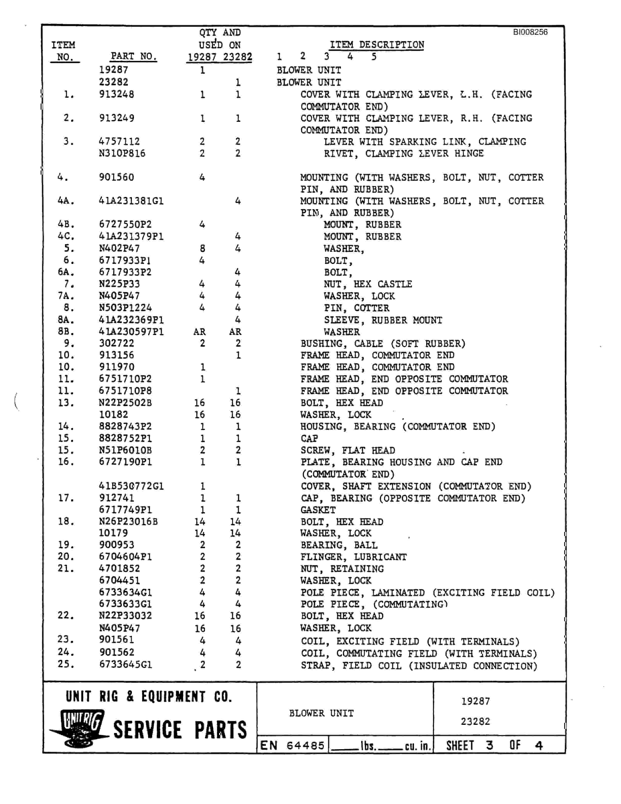 Bucyrus MK-36 Assembly Parts Catalog BI008256-3