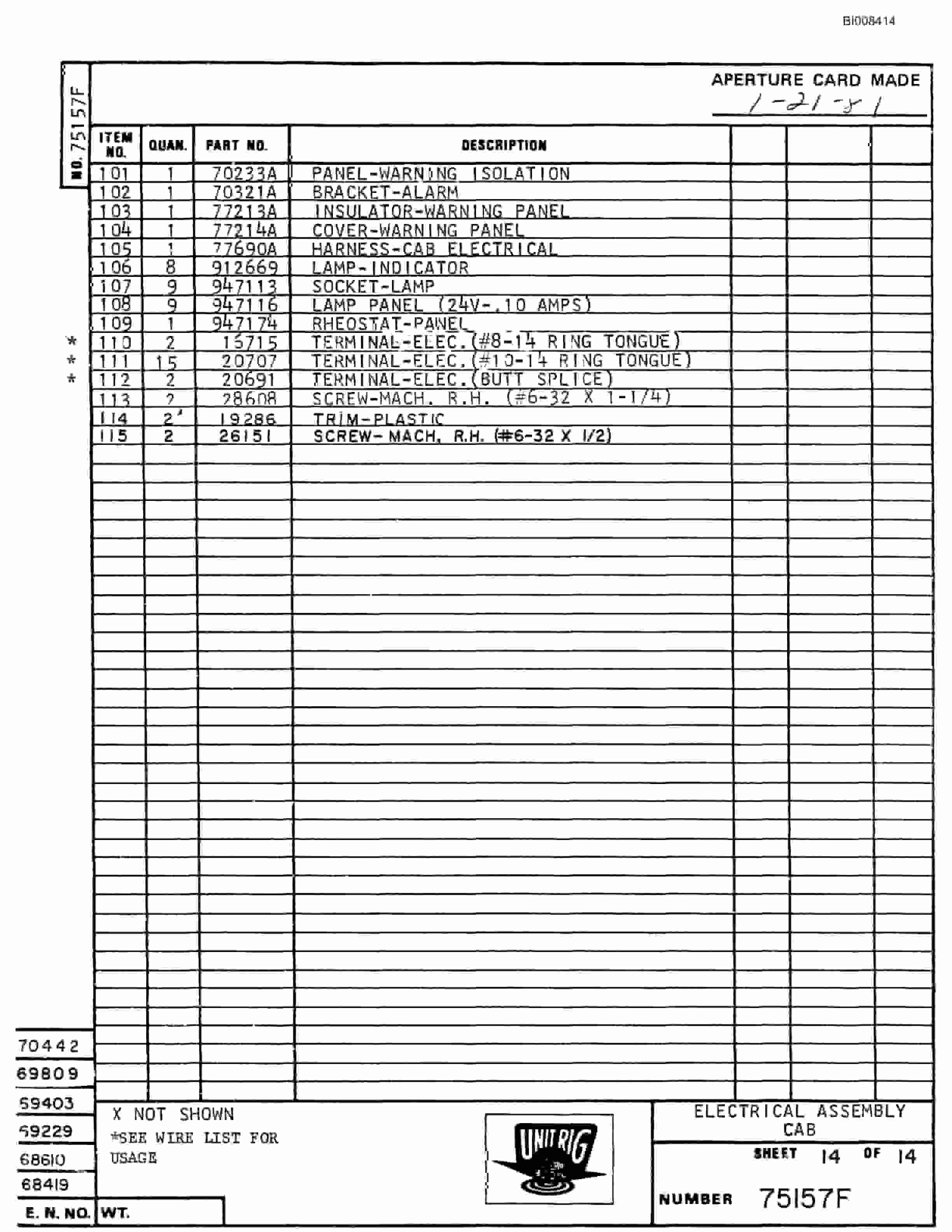 Bucyrus MK-36 Assembly Parts Catalog BI008414-2