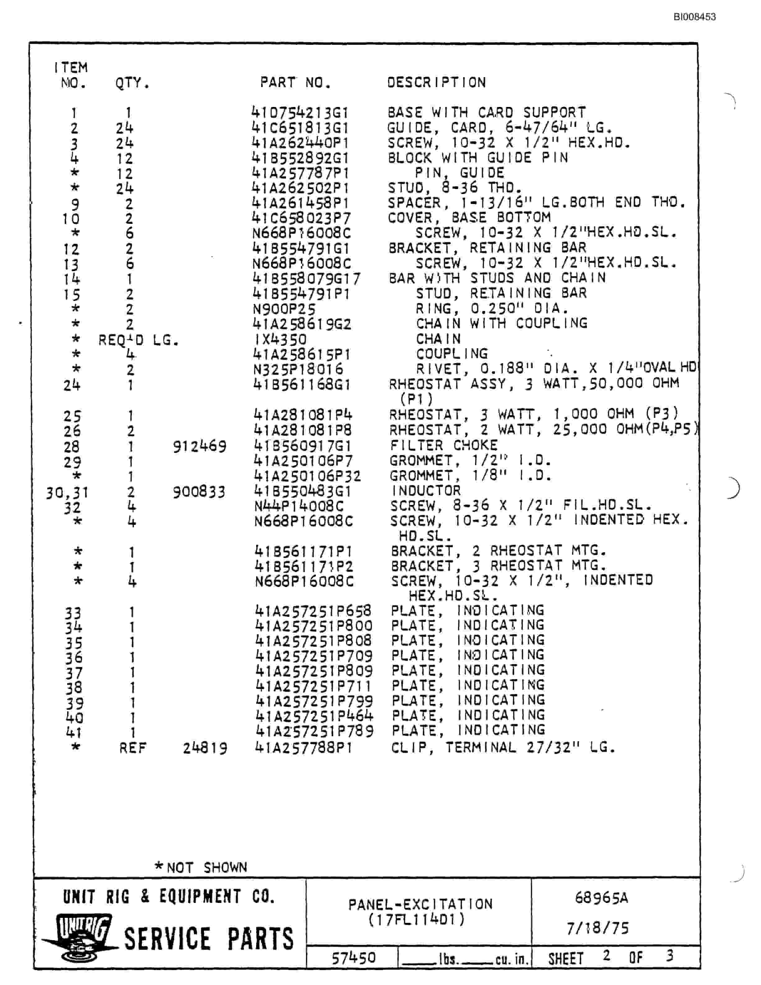 Bucyrus MK-36 Assembly Parts Catalog BI008453-4