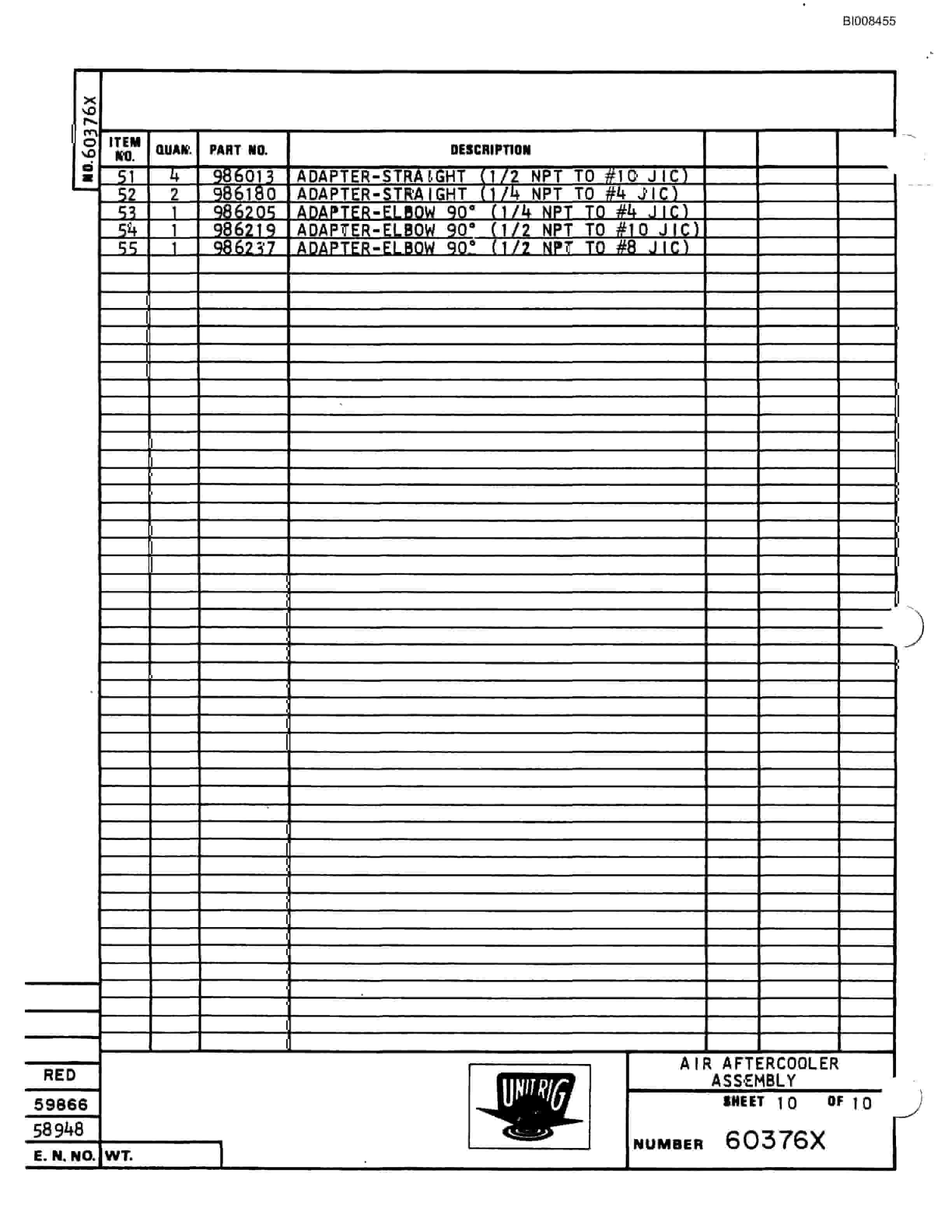 Bucyrus MK-36 Assembly Parts Catalog BI008455-2