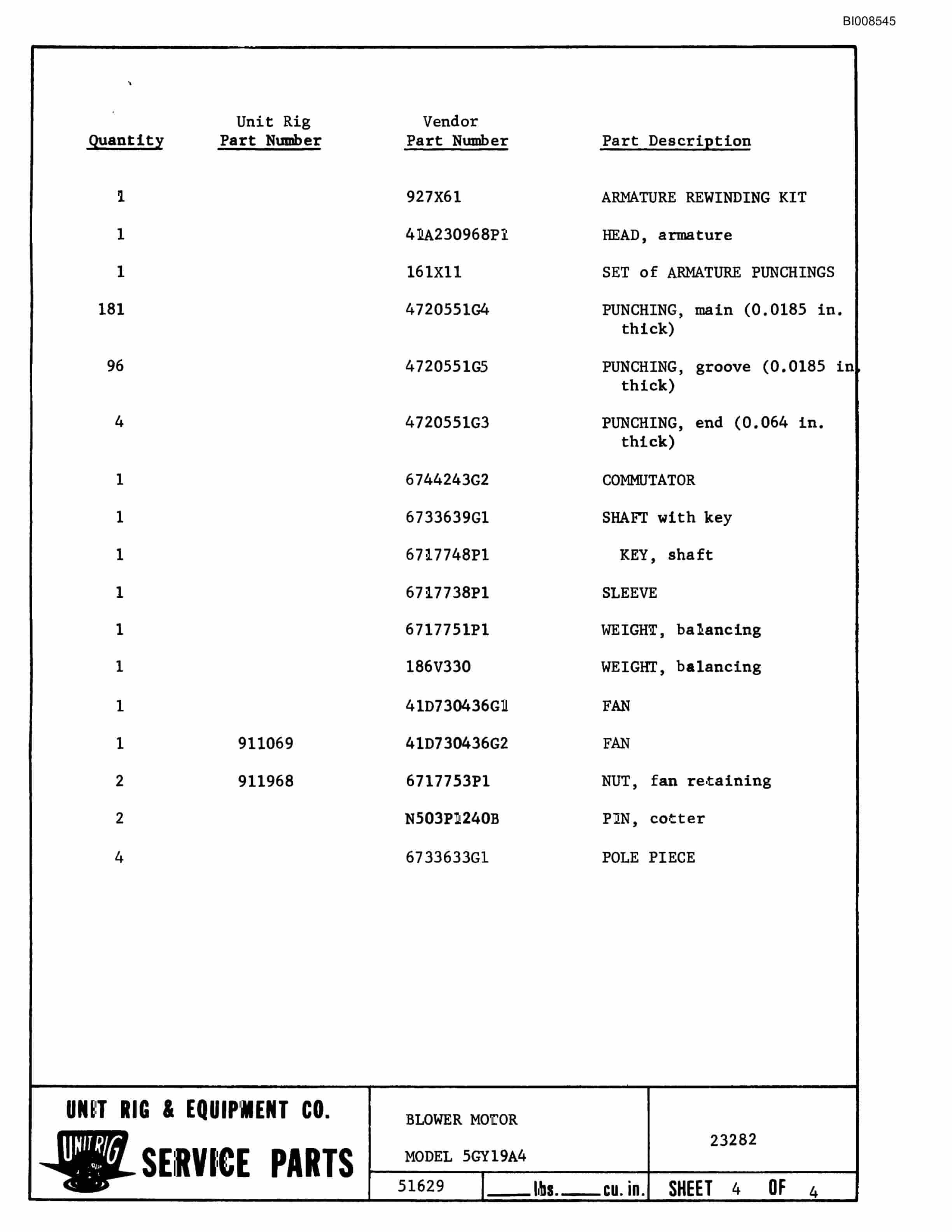 Bucyrus MK-36 Assembly Parts Catalog BI008545-3