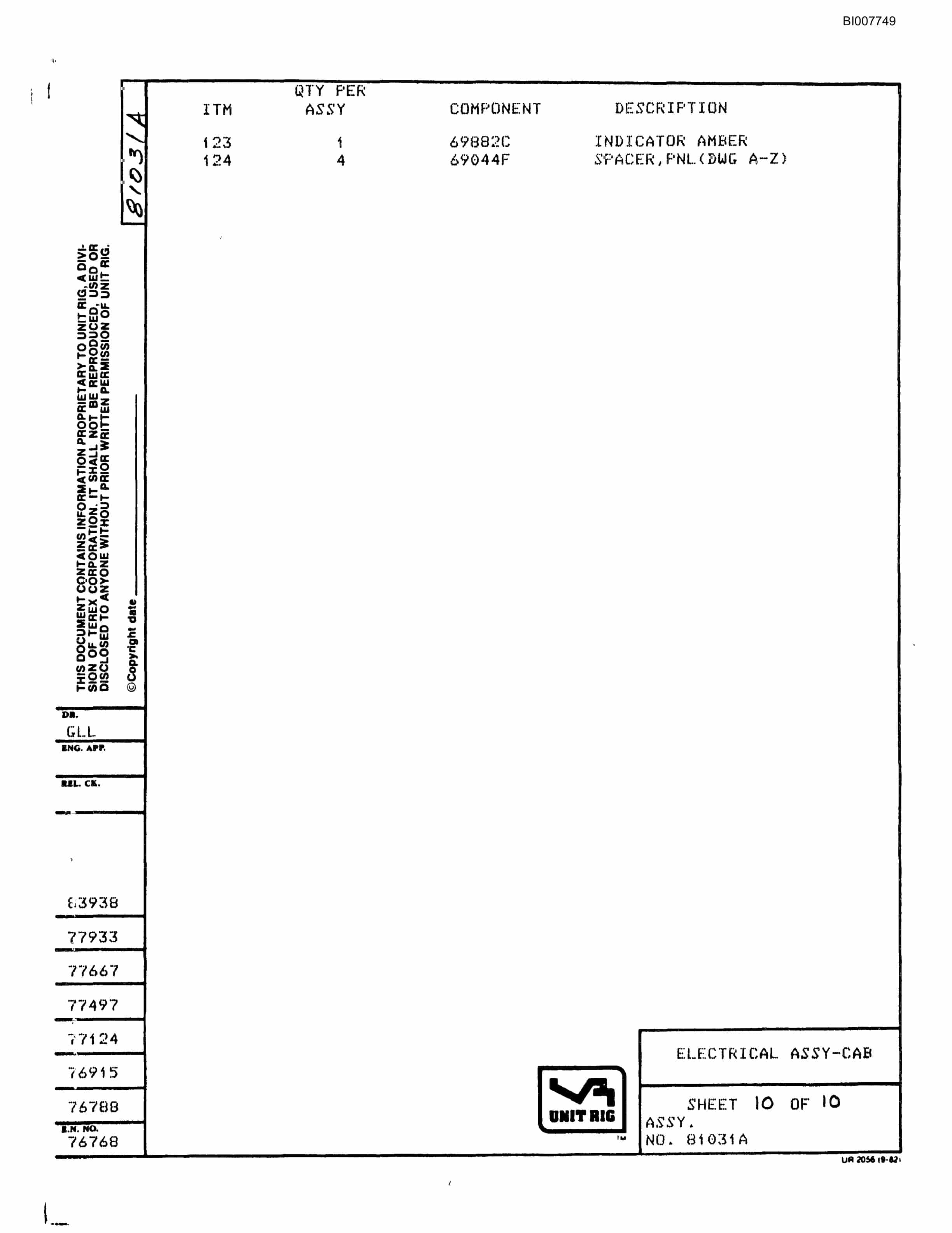 Bucyrus MK-36 Parts Catalog BI007749-2