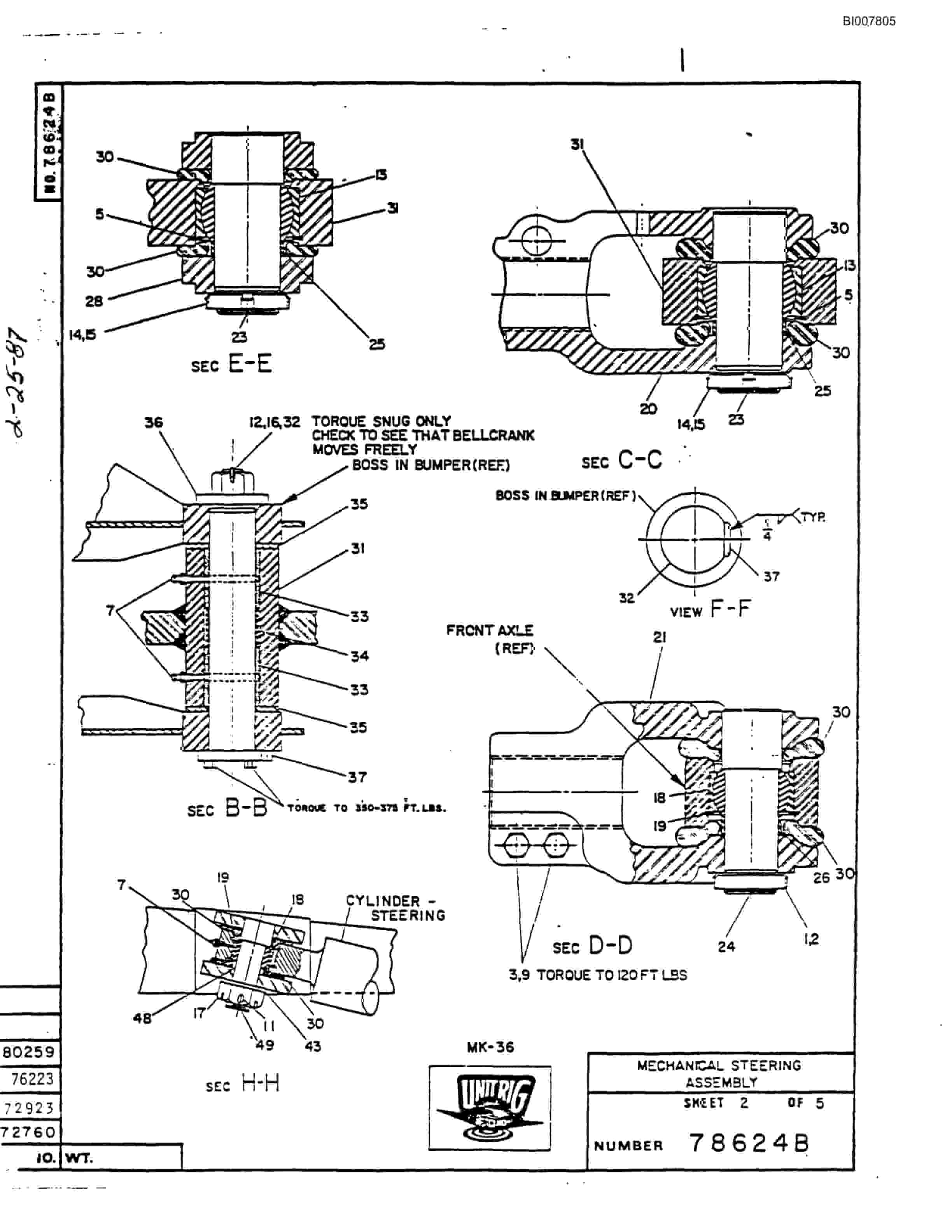 Bucyrus MK-36 Parts Catalog BI007805-3