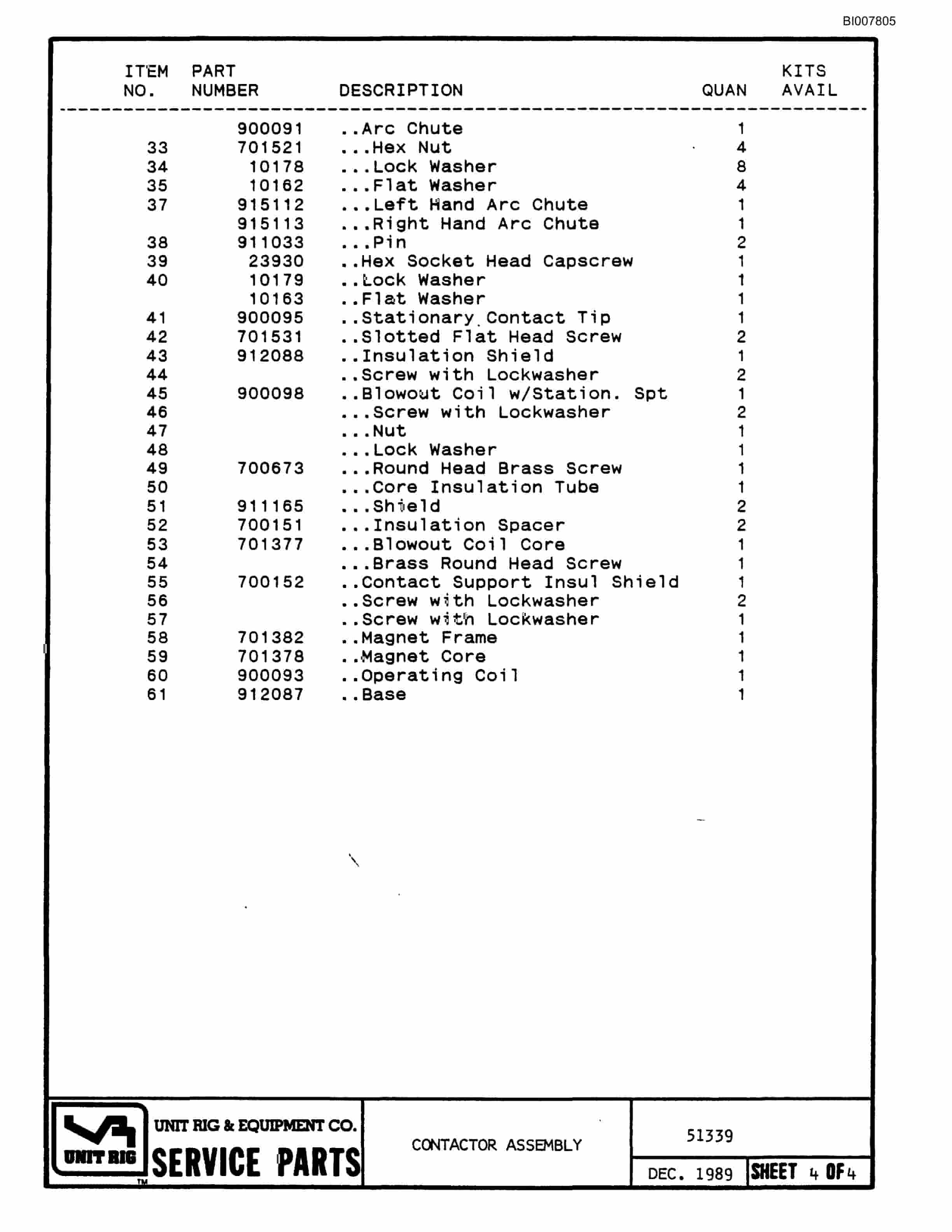 Bucyrus MK-36 Parts Catalog BI007805-5