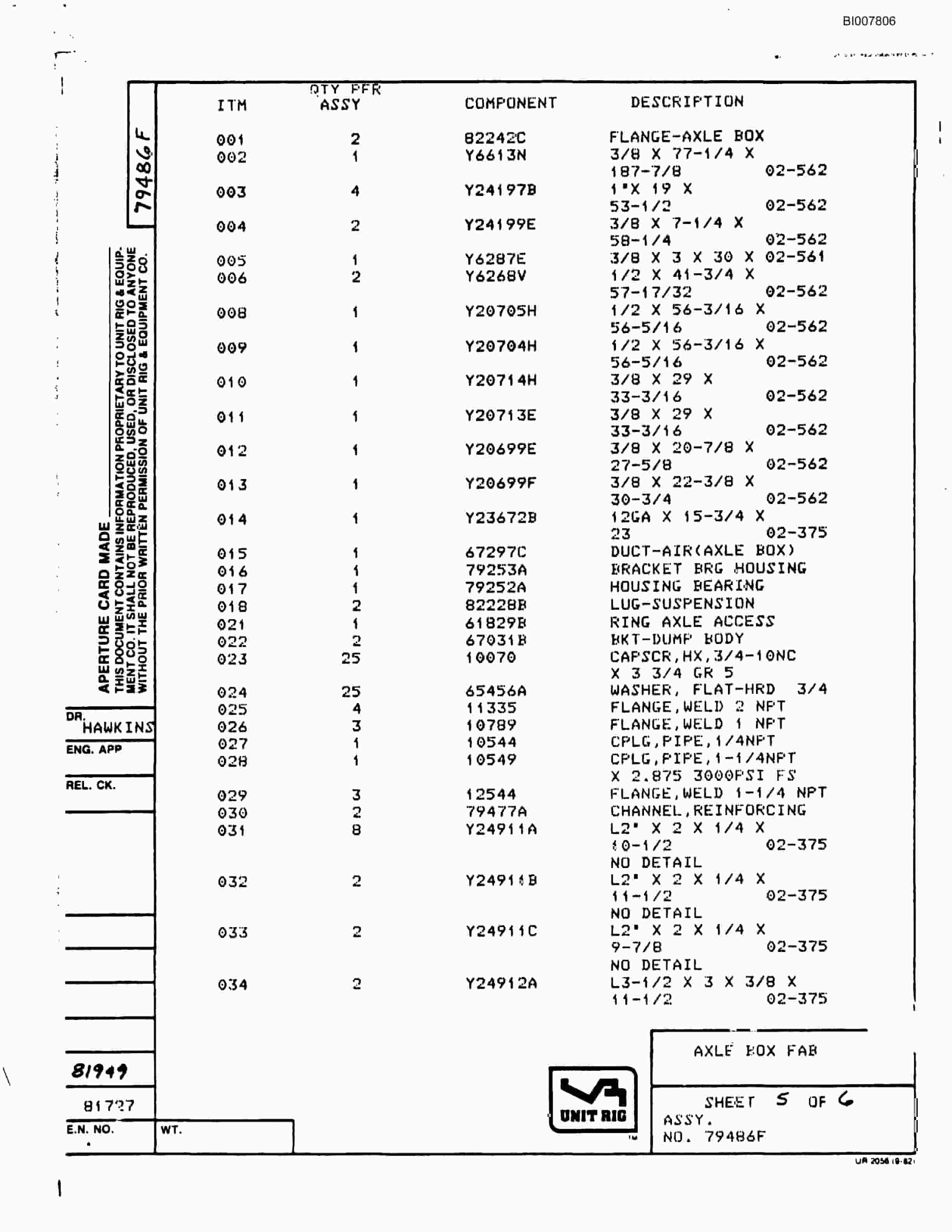 Bucyrus MK-36 Parts Catalog BI007806-5