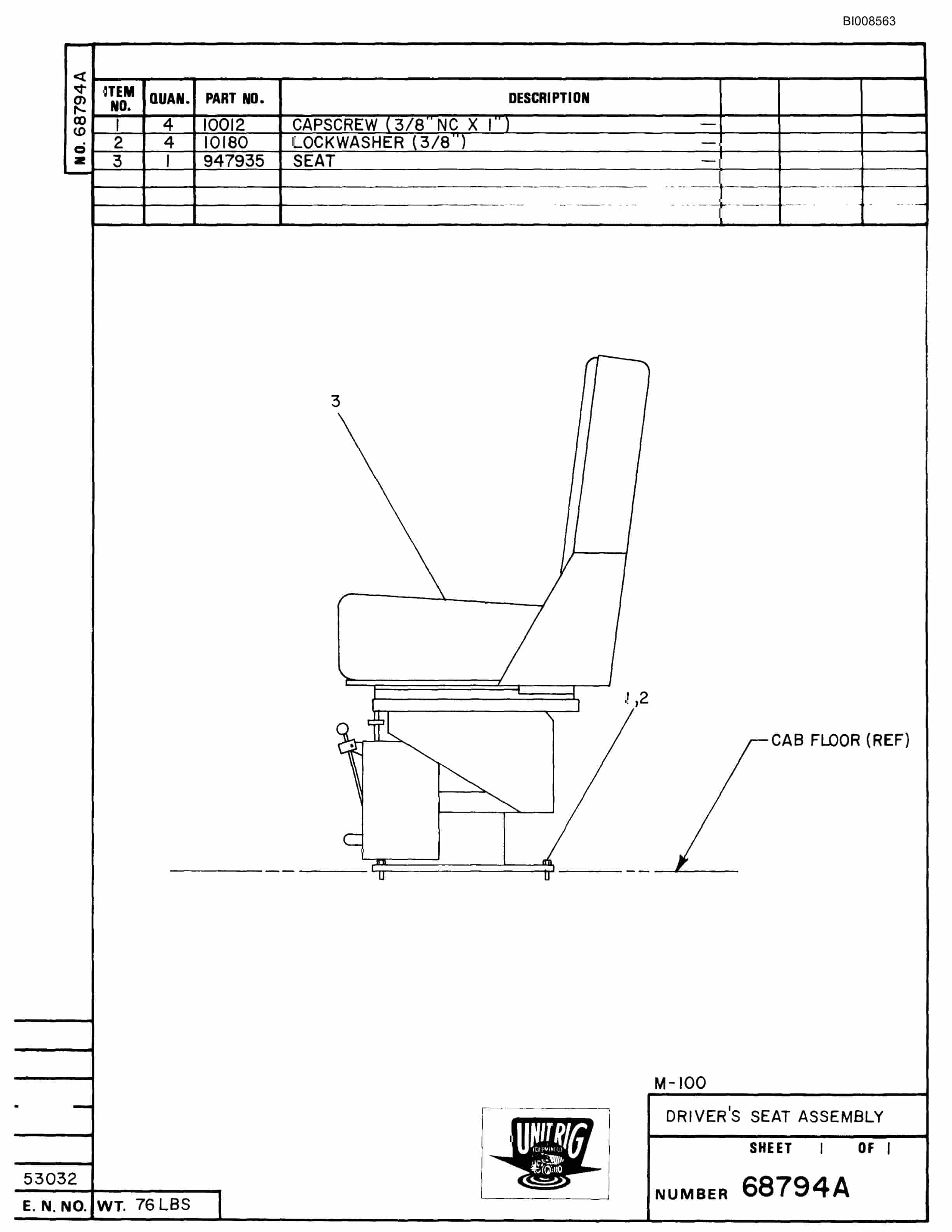 Bucyrus MK-36 Parts Catalog BI008563-4