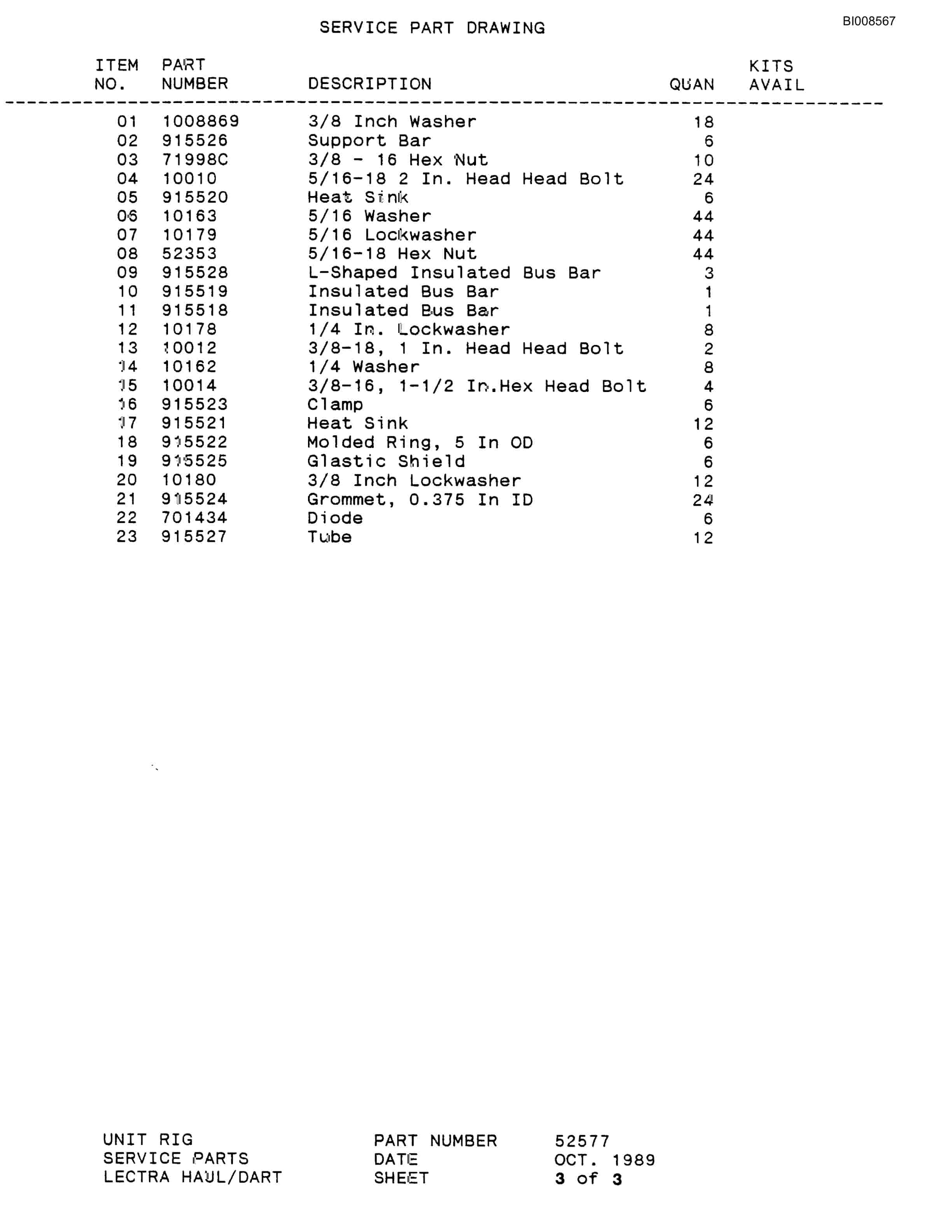 Bucyrus MK-36 Parts Catalog BI008567-5