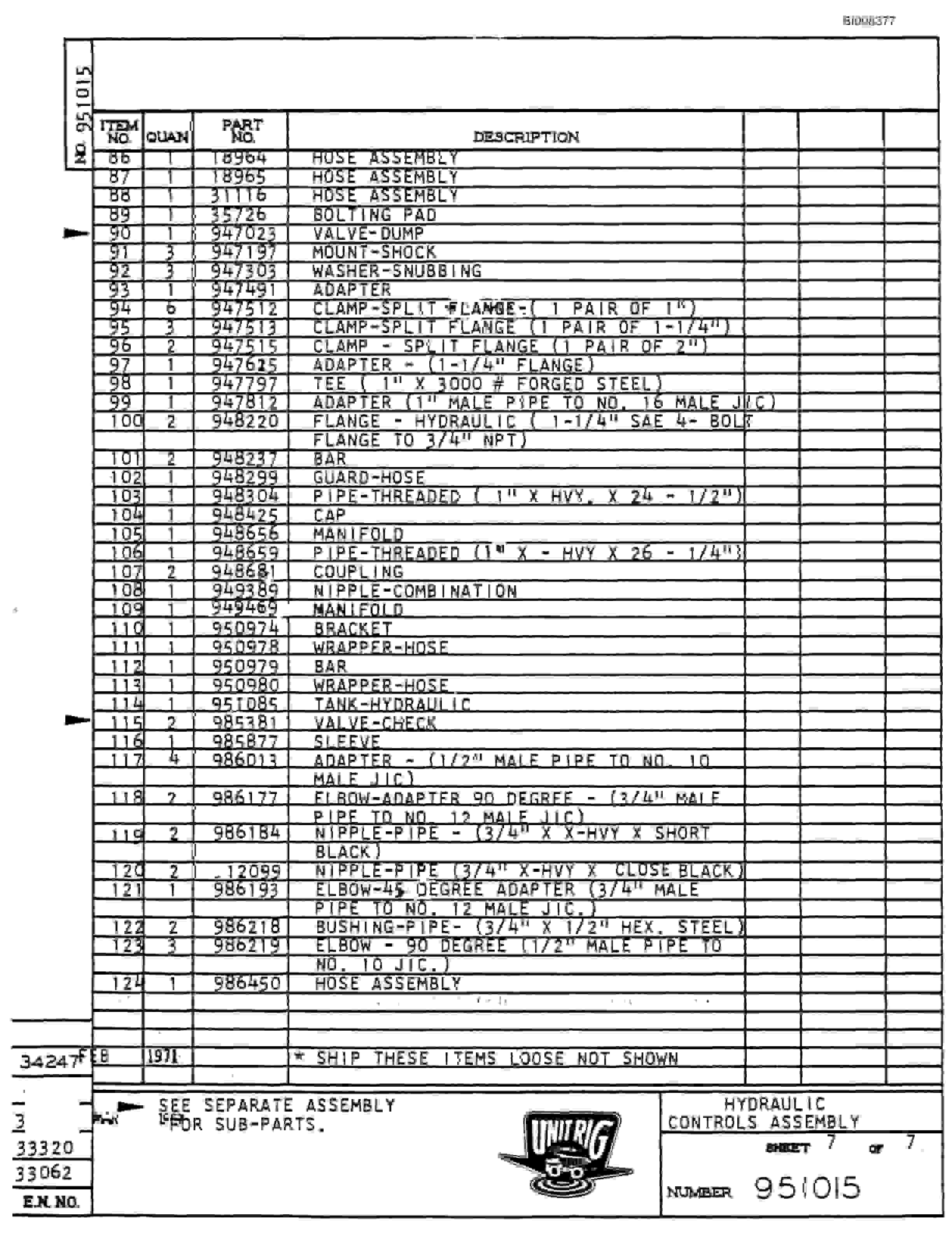 Bucyrus MK-85 Parts Catalog BI008377-4