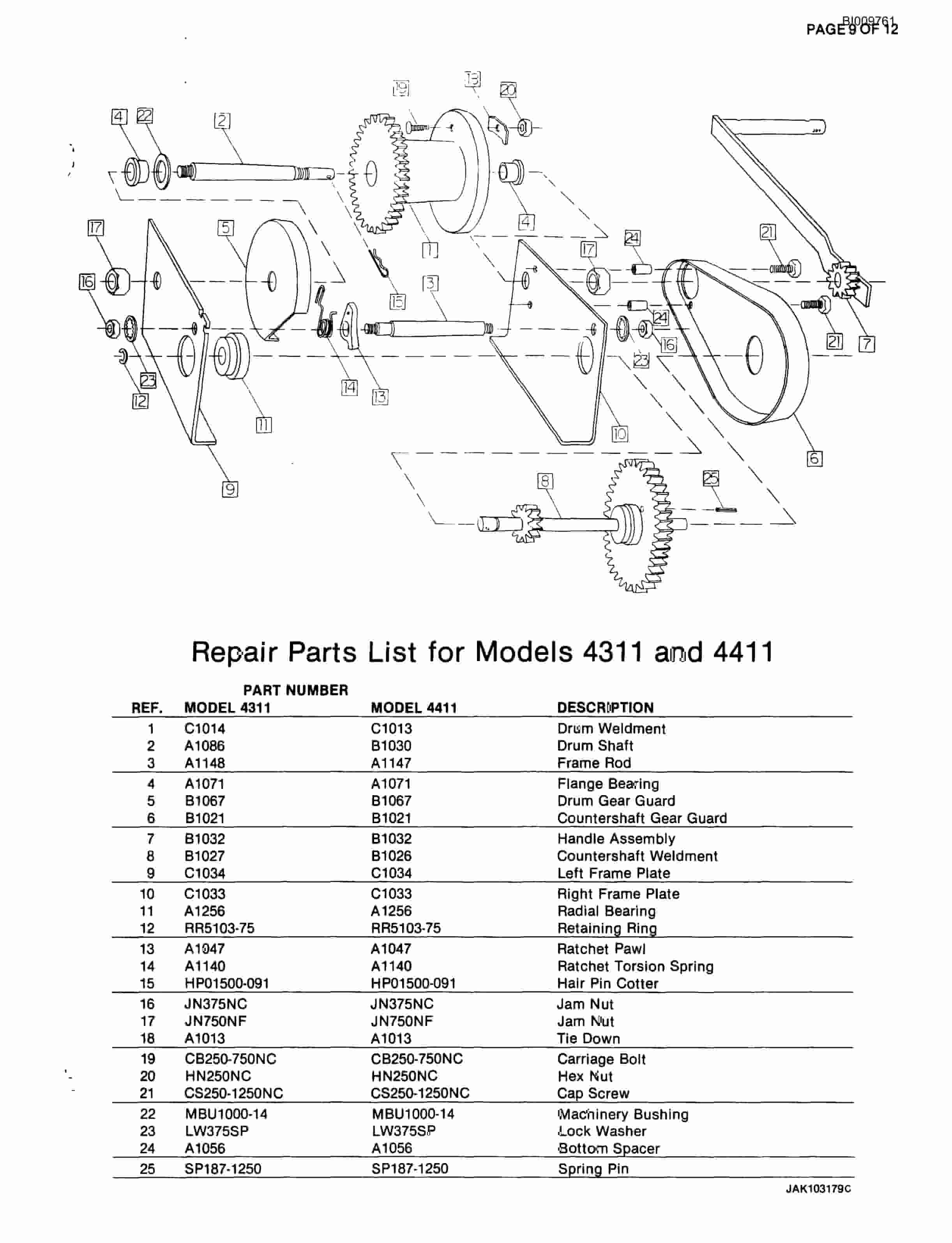 Bucyrus MK10HD Skid Steer Hydraulic Jumbo Parts Catalog BI009761-5