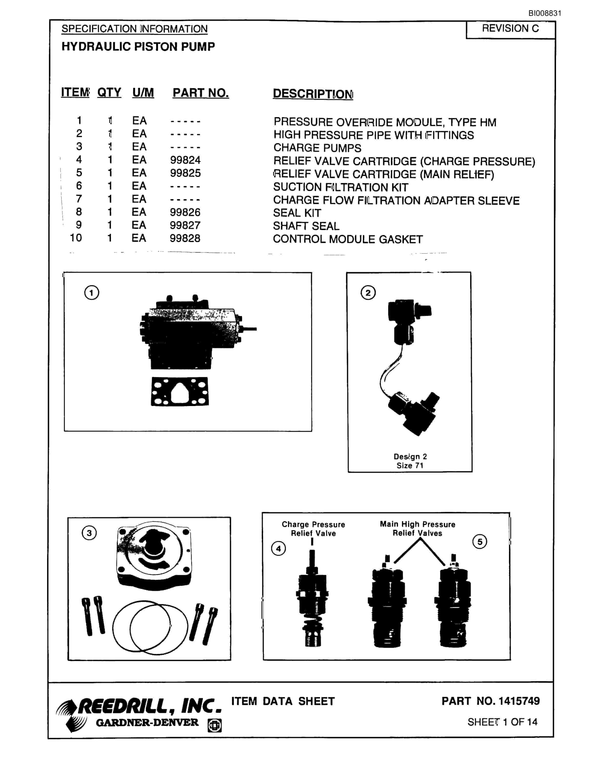Bucyrus MK20HE Single Boom Hydraulic Jumbo Parts Catalog BI008831-5