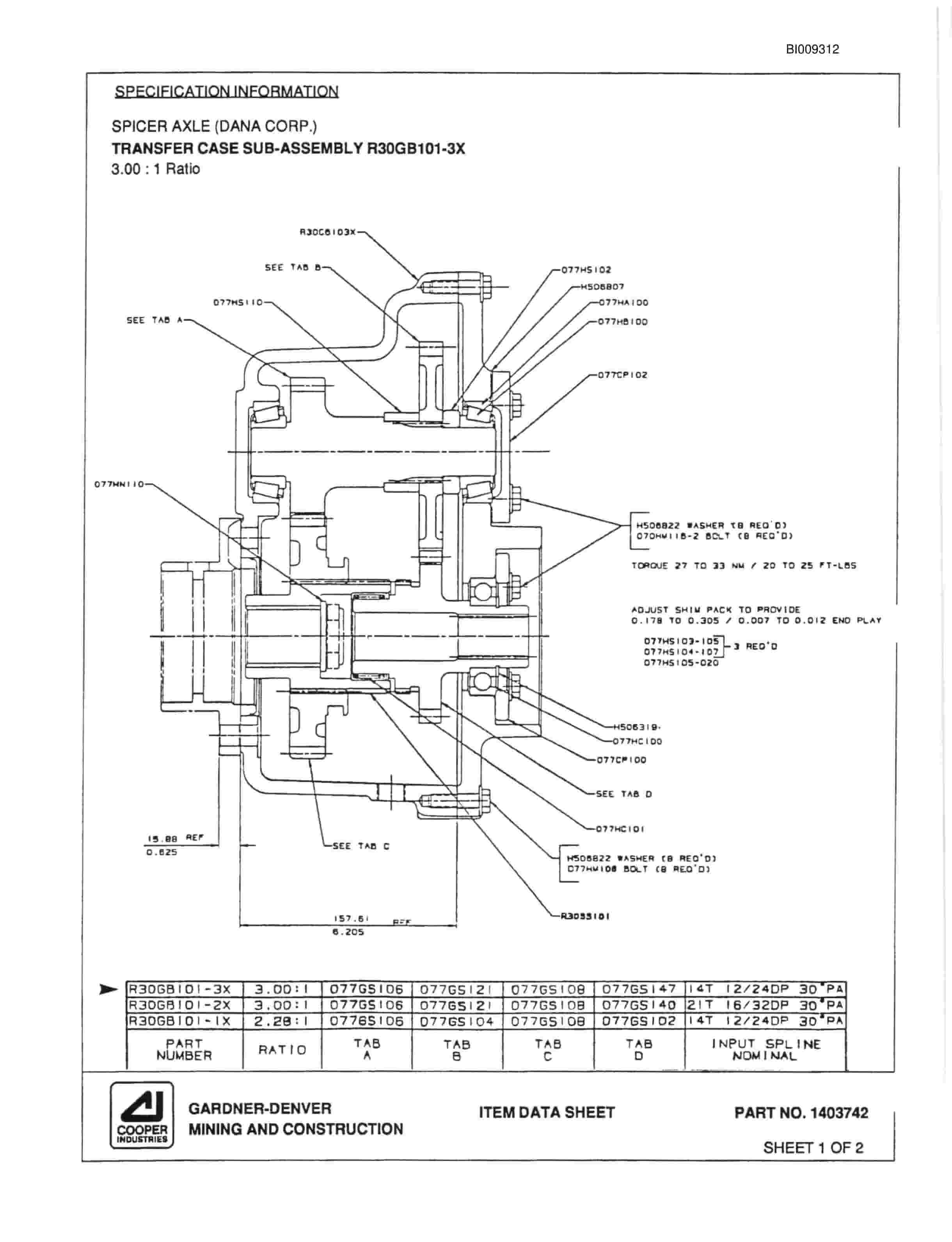 Bucyrus MK21H Single Boom Hydraulic Jumbo Parts Catalog BI009312-3